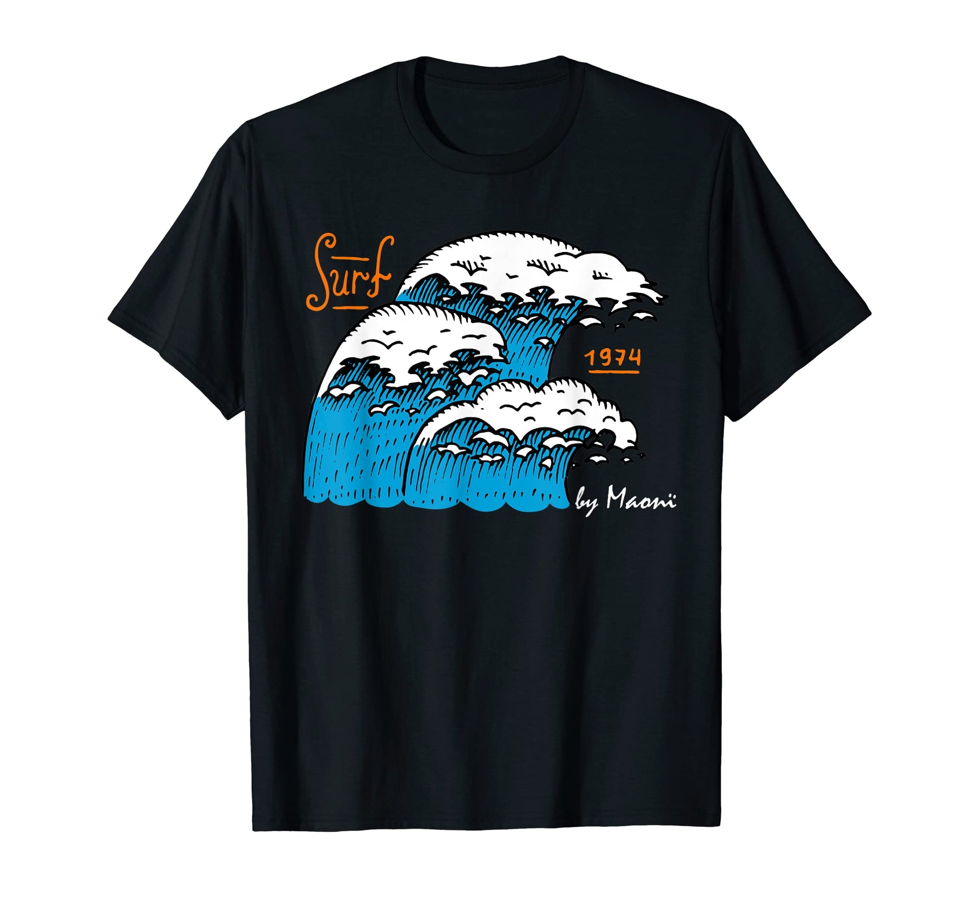 Welle Ocean 1974 Surf Club Palm Tree T-Shirt - Aesthetic Graphic Unisex - T-Shirt, Sweatshirt, Hoodie