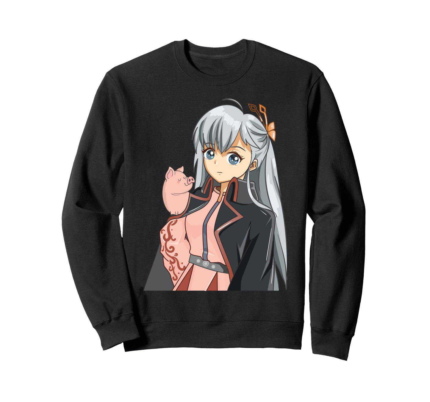 Anime Pig Japanese Aesthetics Sweatshirt - Custom Art Print for Adults - T-Shirt, Sweatshirt, Hoodie