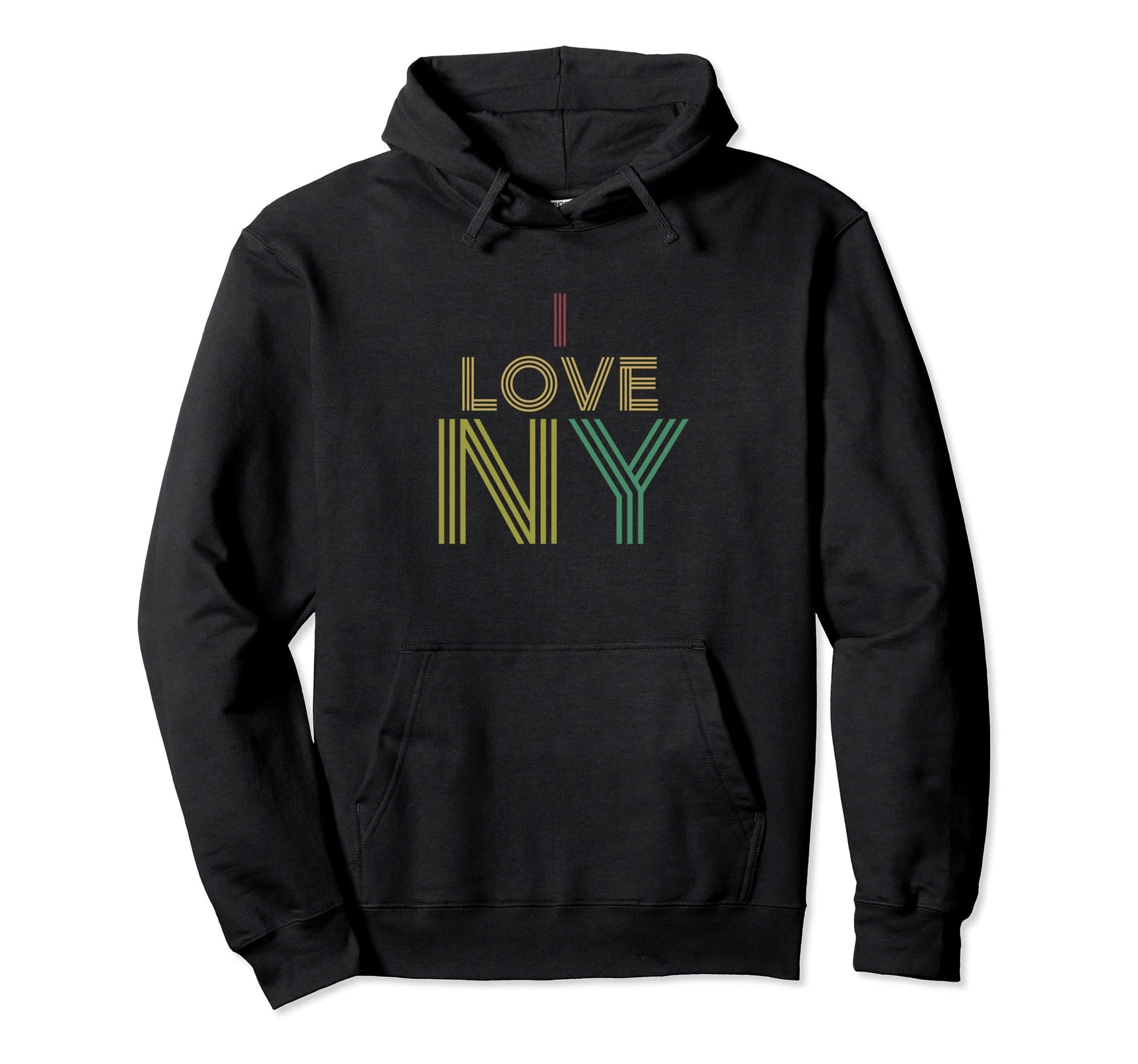 I Love Ny New York Bf Distressed Hoodie - Novelty Apparel Unisex - T-Shirt, Sweatshirt, Hoodie