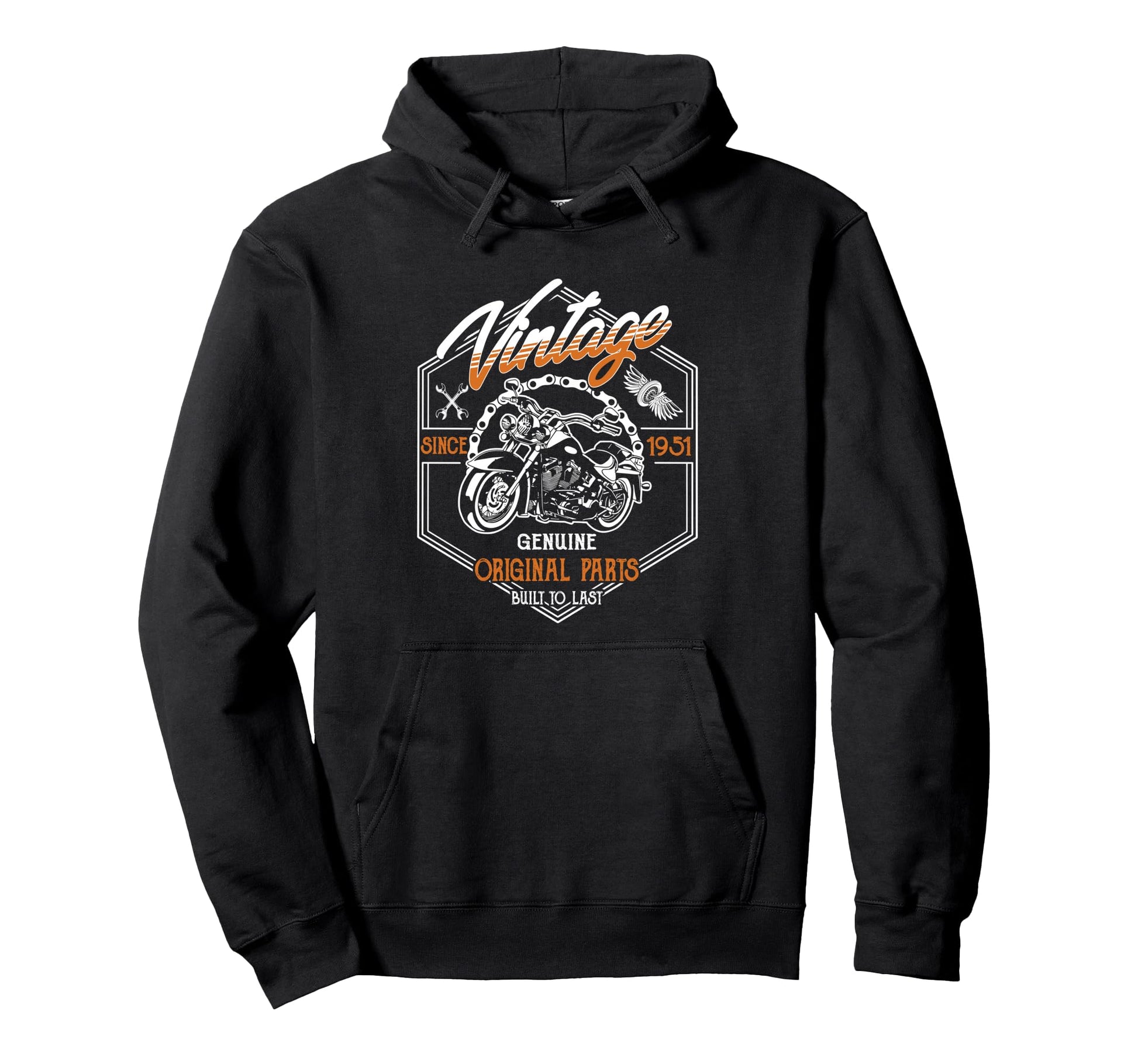 Birthday 1951 Gift Motorcycle 75 Years Hoodie - Minimalist Print for Adults - T-Shirt, Sweatshirt, Hoodie