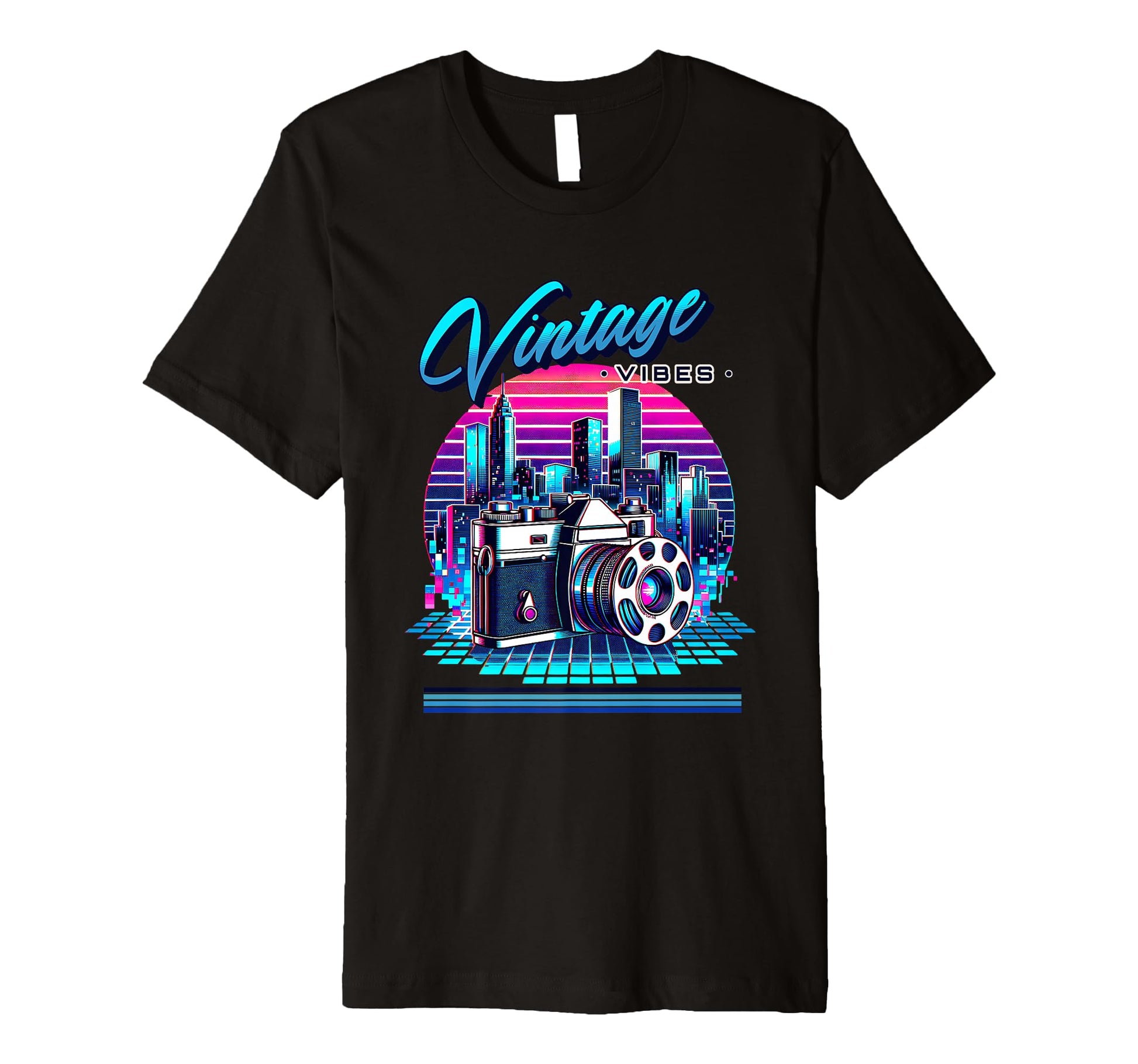 Vibes Old Chool Camera 80S Synthwave T-Shirt - Streetwear Style Men Women - T-Shirt, Sweatshirt, Hoodie
