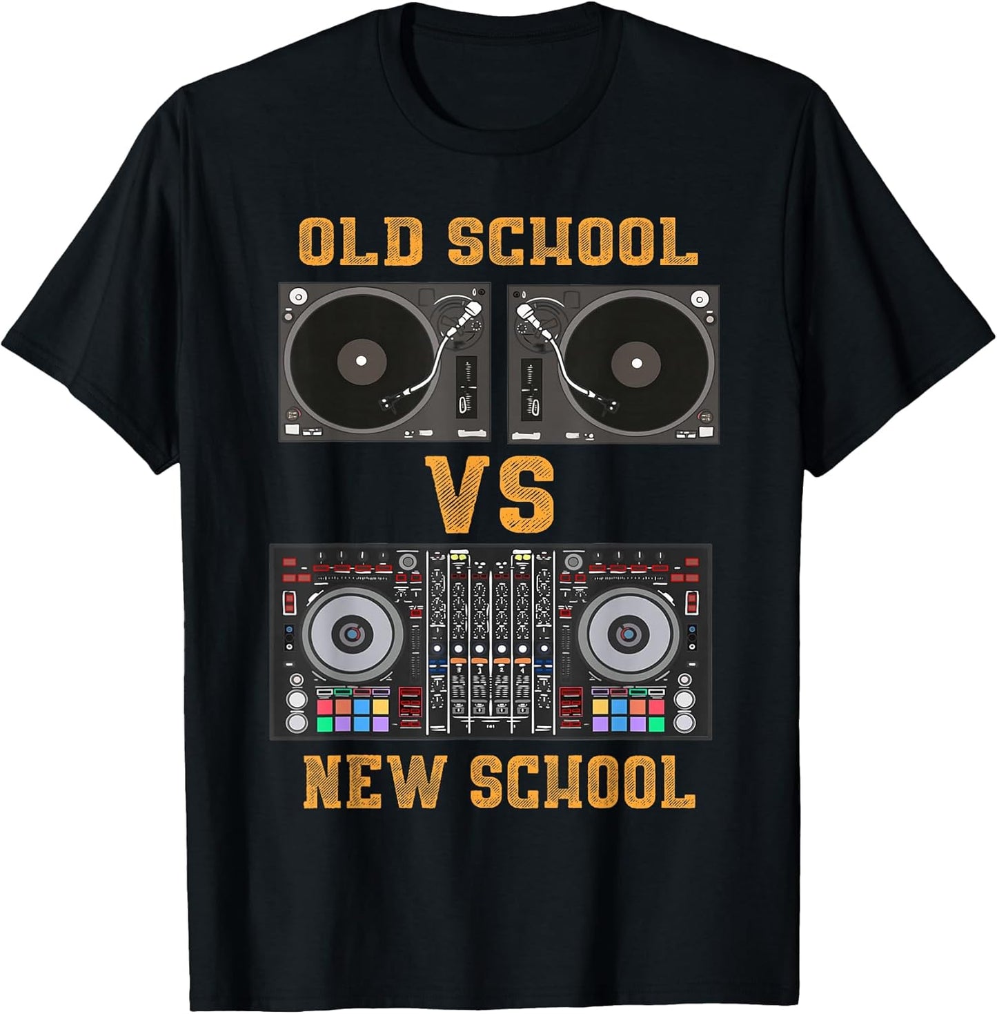 Old School DJ VS New Gifts For Men - Adult & Kids T-Shirts, Sweatshirts & Hoodies apparel design preview 1