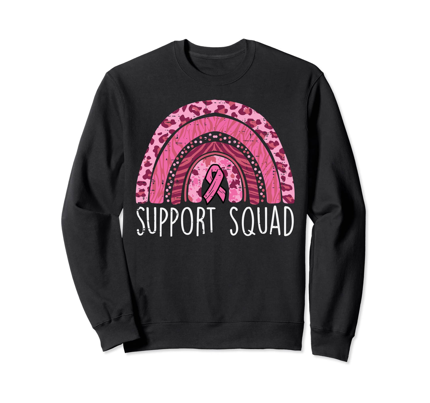Support Squad Rainbow Breast Cancer Sweatshirt - Trendy Graphic Men Women - T-Shirt, Sweatshirt, Hoodie