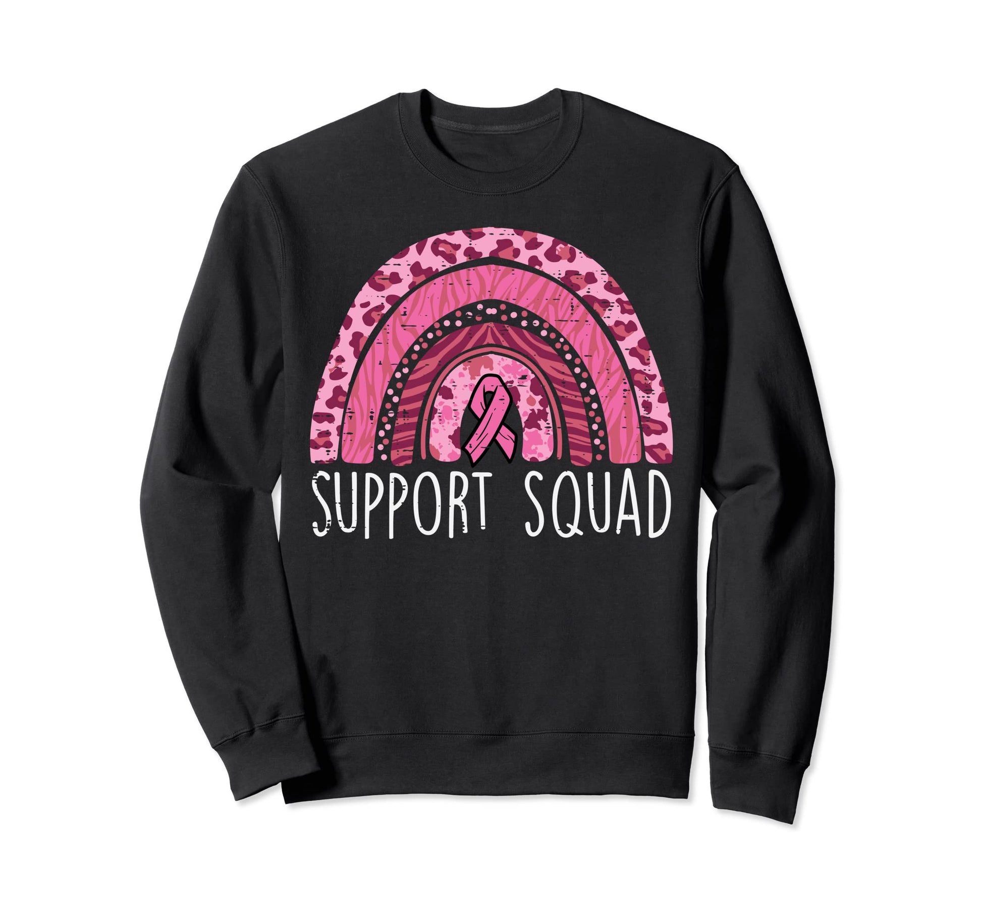 Support Squad Rainbow Breast Cancer Sweatshirt - Trendy Graphic Men Women - T-Shirt, Sweatshirt, Hoodie