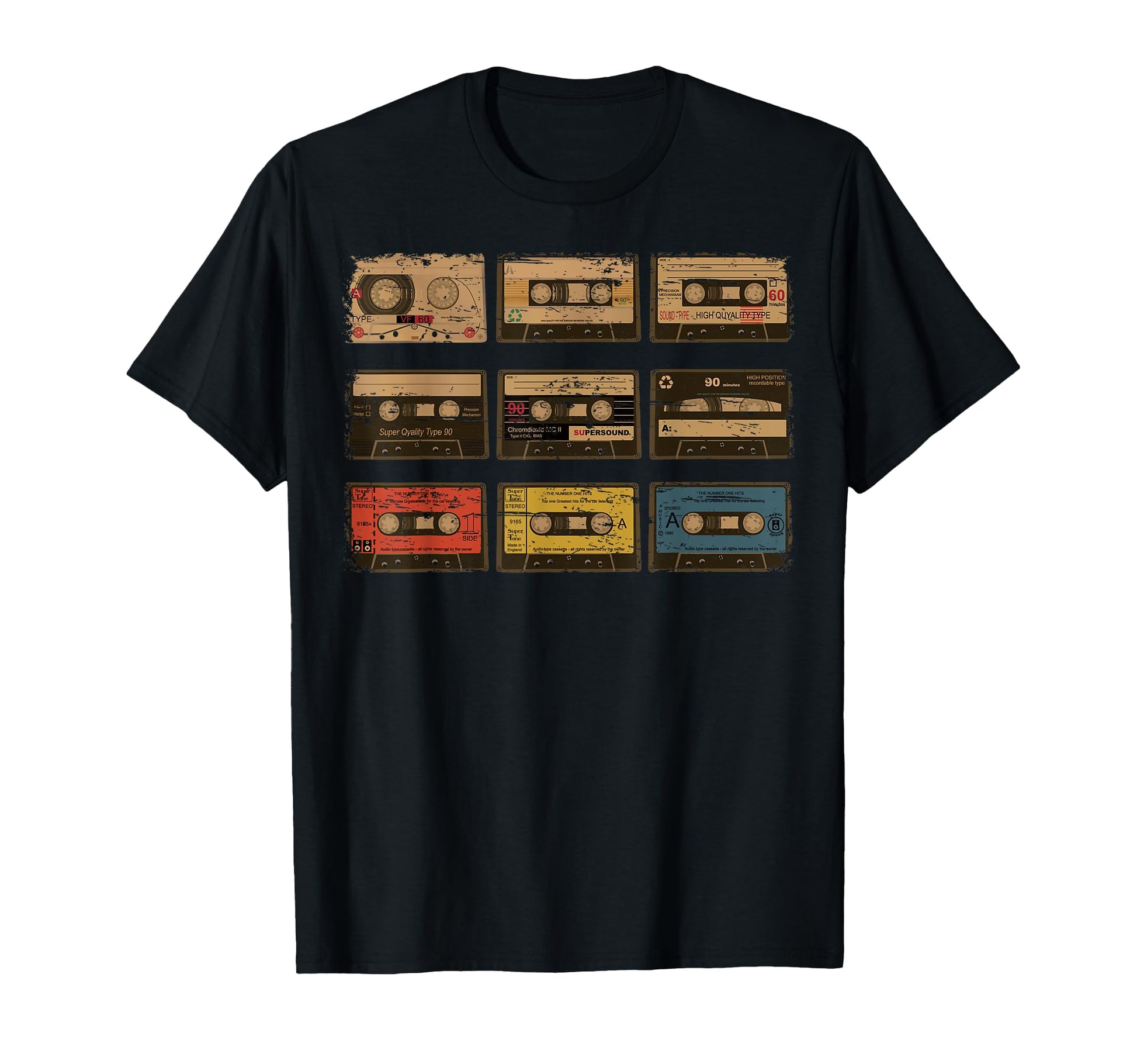 Nine Cassette Tapes Old Cartridges Gift T-Shirt - Fun Novelty Design Unisex - T-Shirt, Sweatshirt, Hoodie