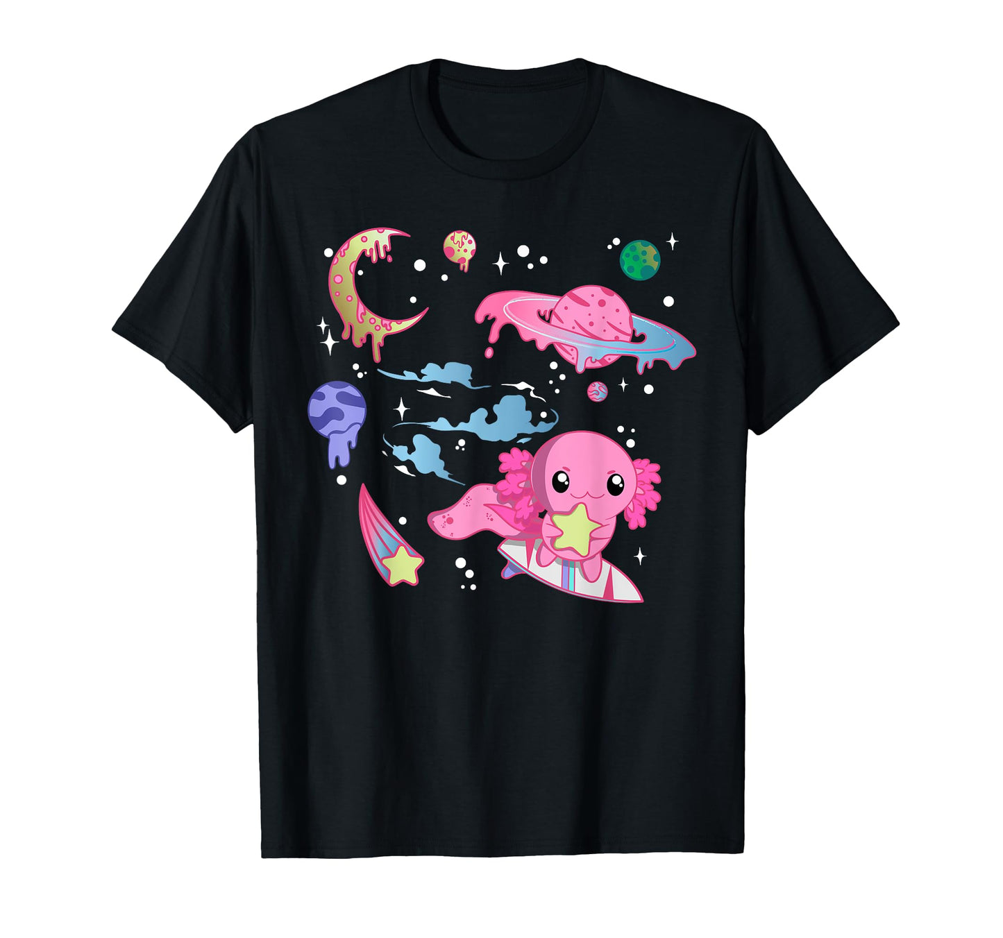 Axolotl Space Pastel Goth Aesthetic T-Shirt - Unique Graphic Unisex - T-Shirt, Sweatshirt, Hoodie
