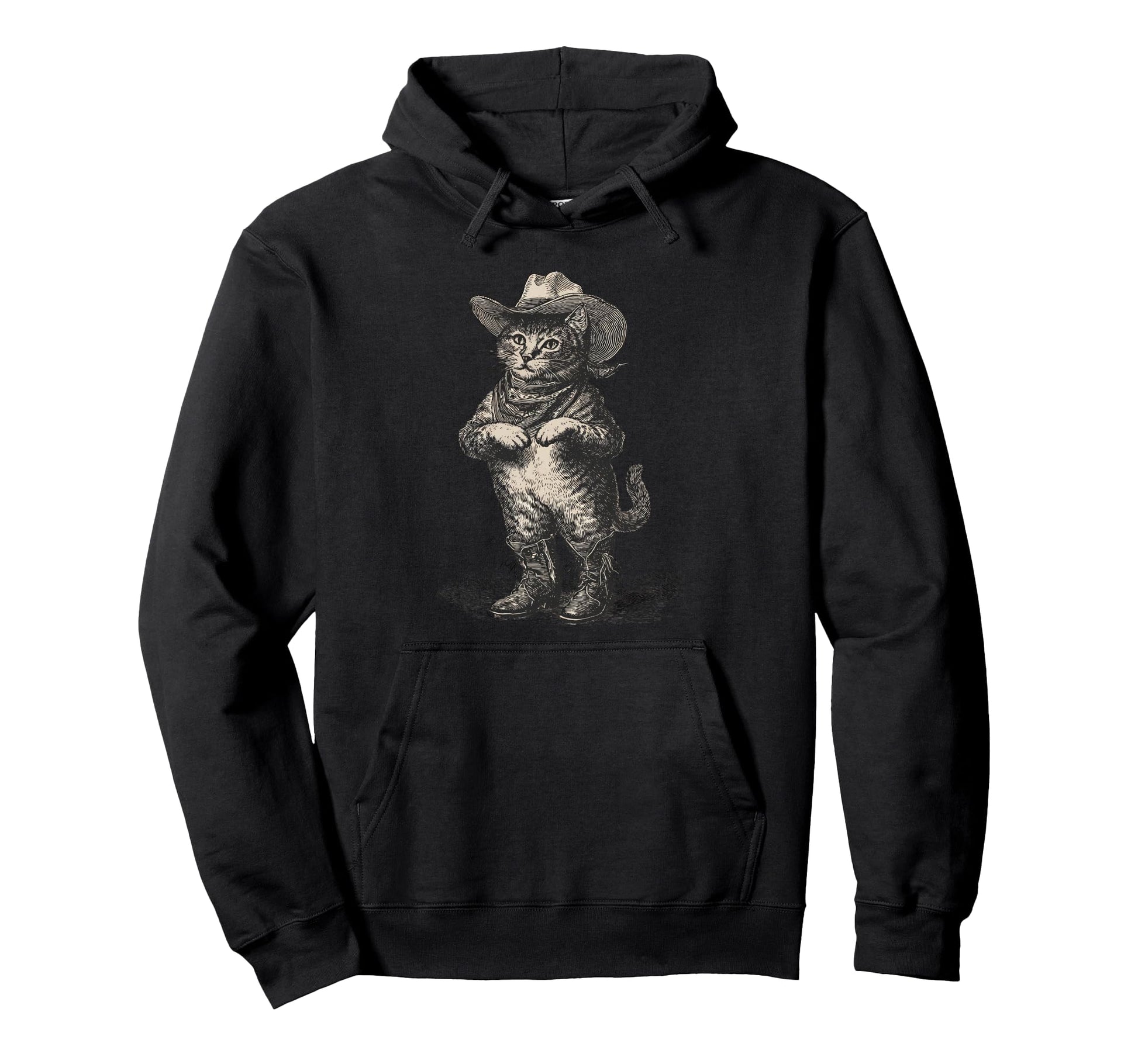 Cat Cowboy Western Country Cowgirl Hoodie - Trendy Graphic for Adults - T-Shirt, Sweatshirt, Hoodie