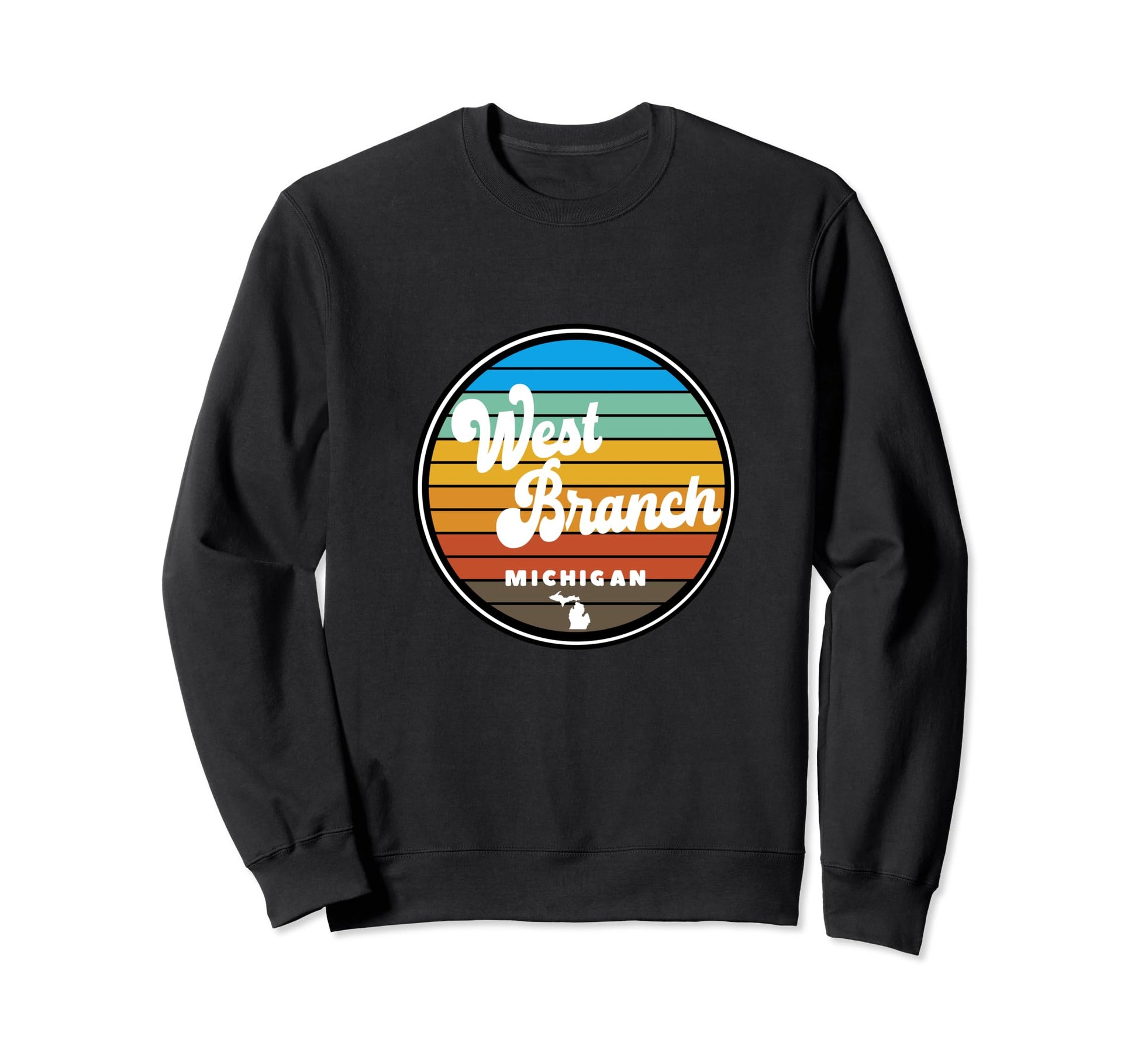 Round West Branch Area Michigan Sweatshirt - Fun Novelty Design Men Women - T-Shirt, Sweatshirt, Hoodie