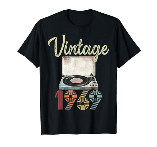 1969 Vinyl Record Player 55Th T-Shirt - Novelty Apparel for Adults - T-Shirt, Sweatshirt, Hoodie
