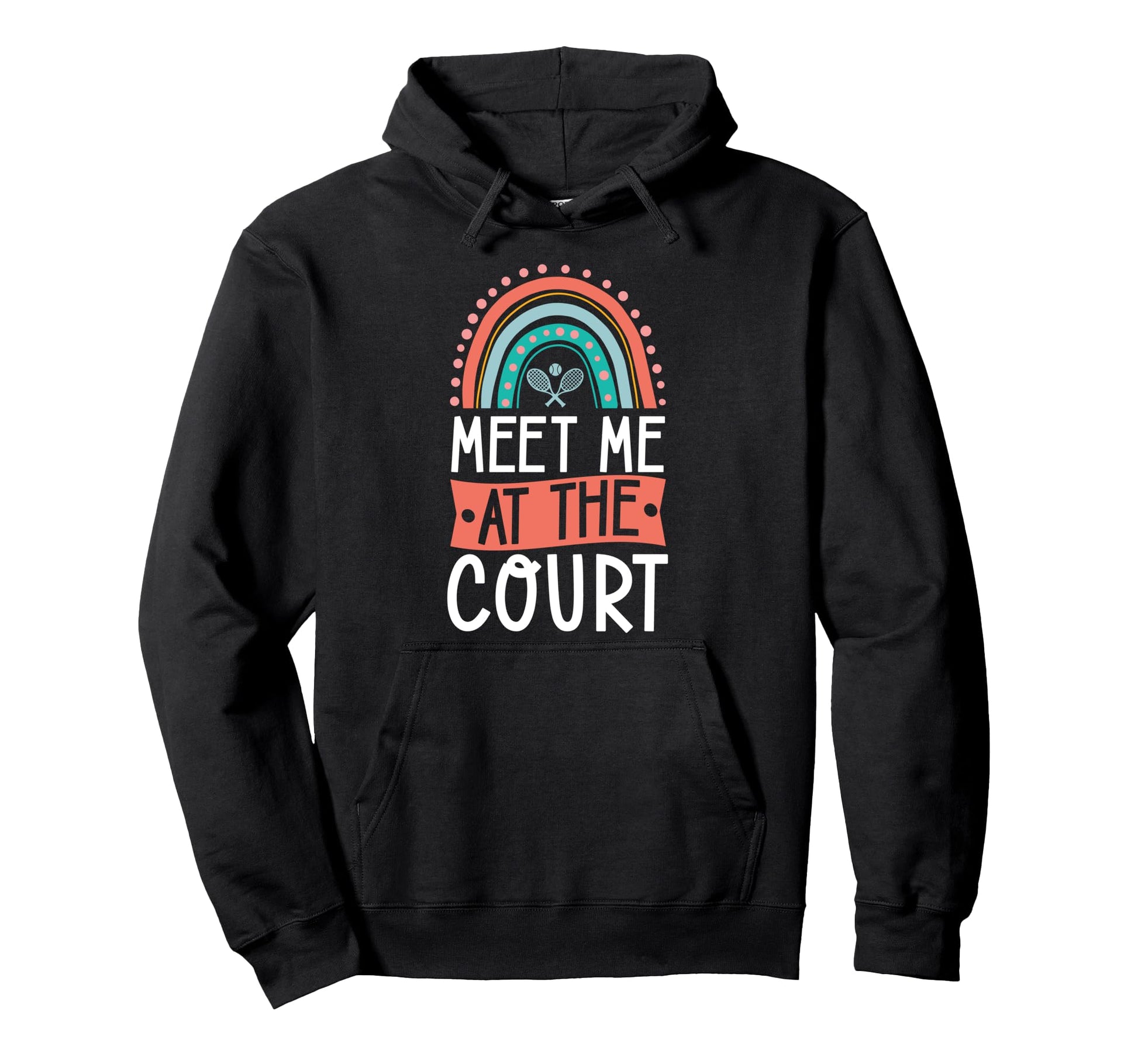 Meet Me Court Tennis Court Hoodie - Casual Everyday Wear Men Women - T-Shirt, Sweatshirt, Hoodie