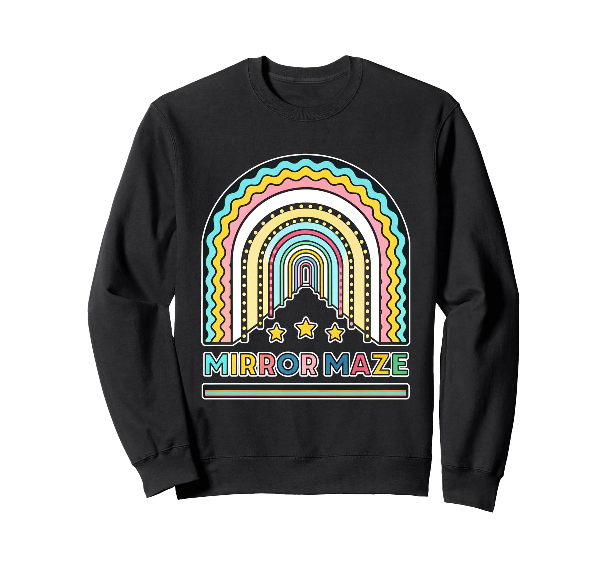 Colorful Rainbow Mirror Maze Theme Sweatshirt - Casual Everyday Wear Unisex - T-Shirt, Sweatshirt, Hoodie
