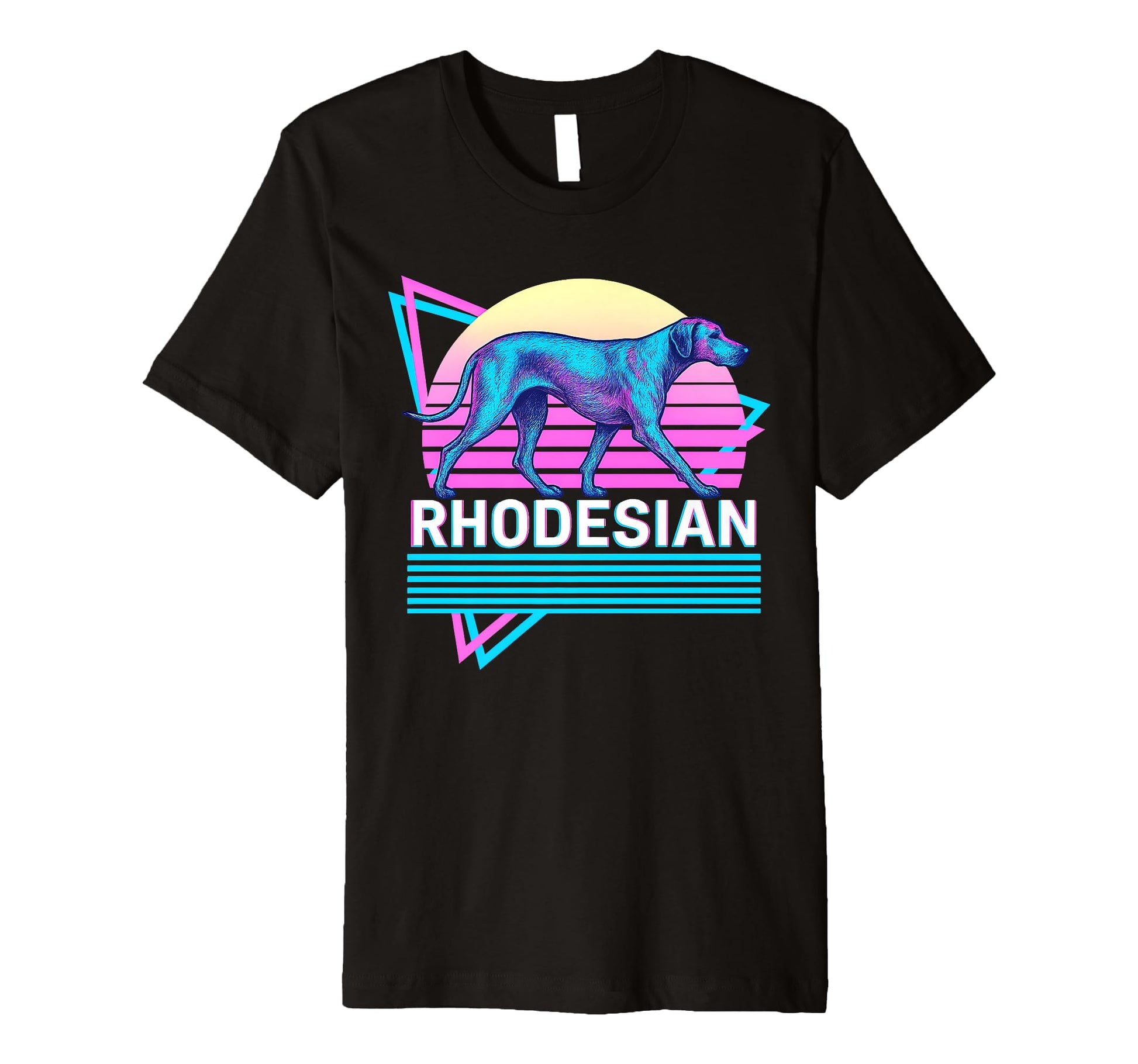 Rhodesian Ridgeback Synthwave Aesthetic T-Shirt - Custom Art Print Unisex - T-Shirt, Sweatshirt, Hoodie