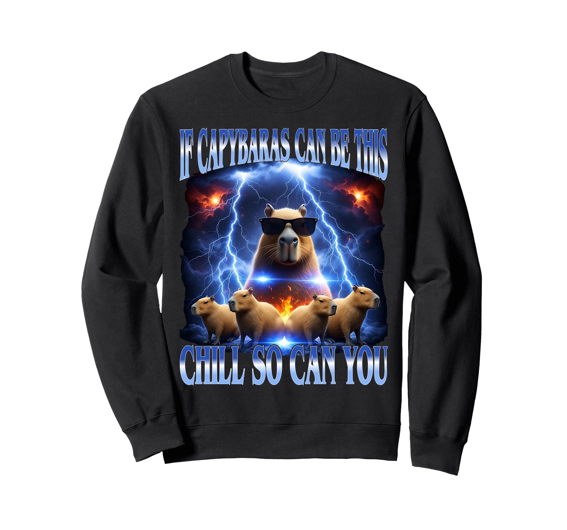 Chill Capybara Bootleg Vaporwave Sweatshirt - Fun Novelty Design Unisex - T-Shirt, Sweatshirt, Hoodie