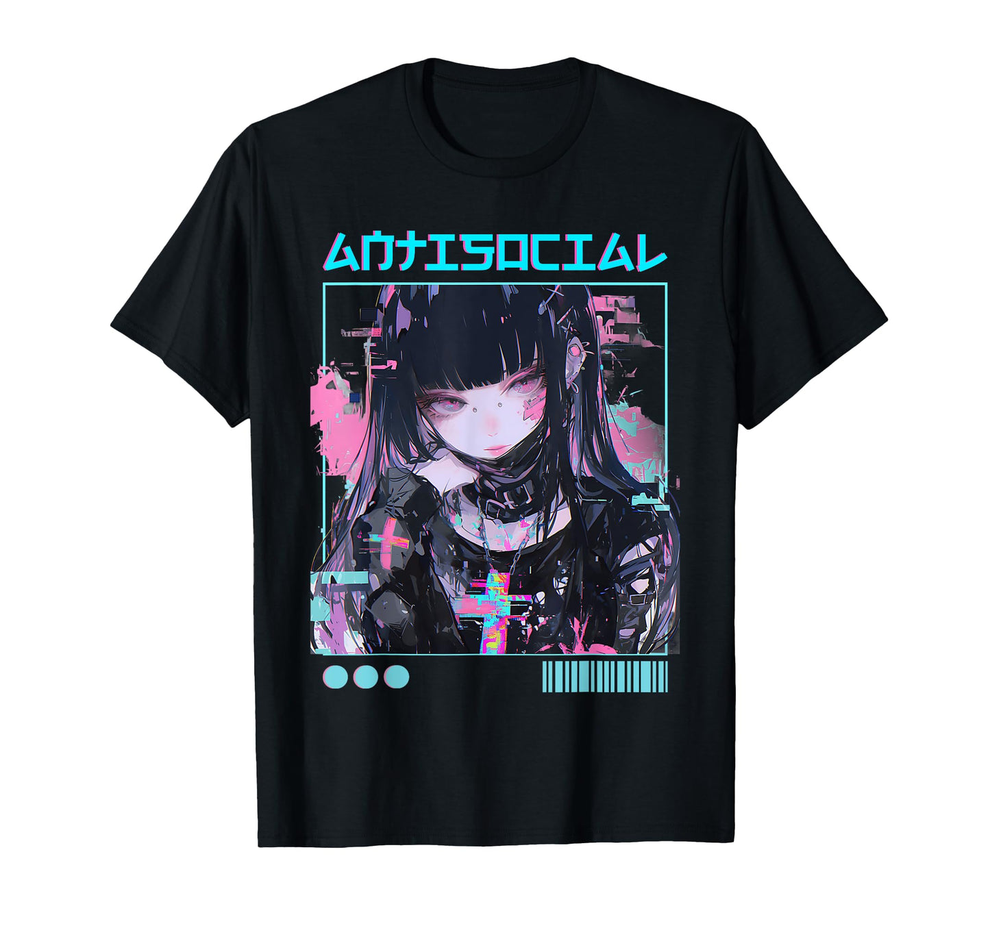 Anti Social Goth Vaporwave Glitch T-Shirt - Aesthetic Graphic Unisex - T-Shirt, Sweatshirt, Hoodie