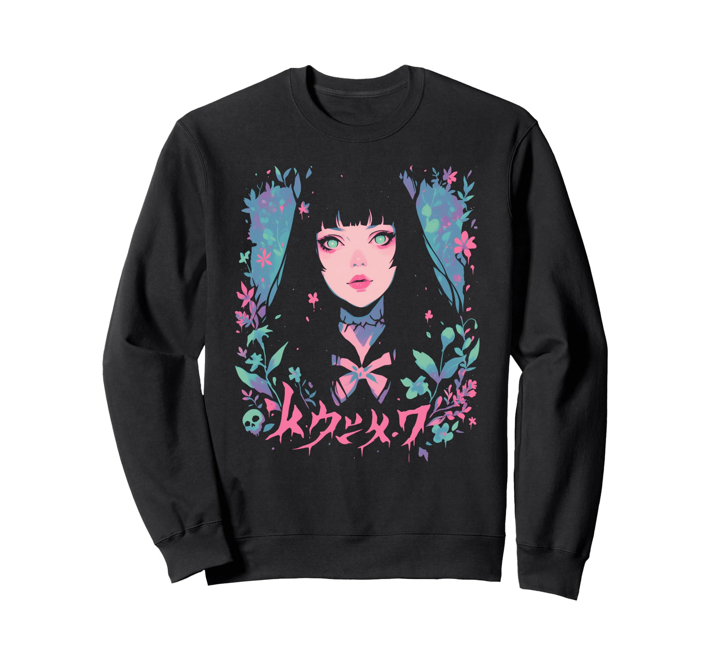 Goth Grunge Demon Anime Waifu Sweatshirt - Fun Novelty Design for Adults - T-Shirt, Sweatshirt, Hoodie