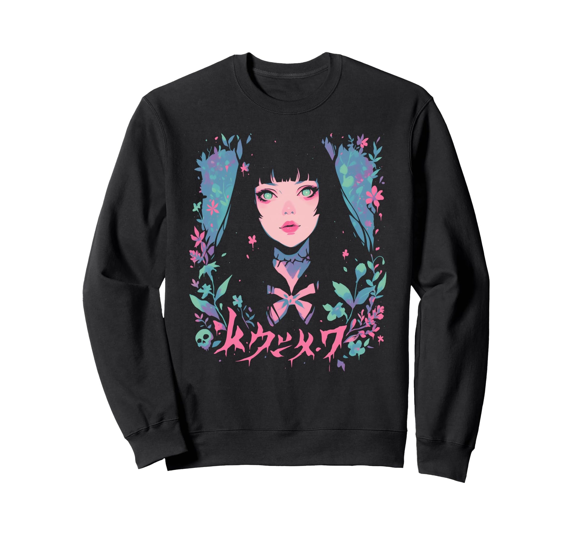 Goth Grunge Demon Anime Waifu Sweatshirt - Fun Novelty Design for Adults - T-Shirt, Sweatshirt, Hoodie