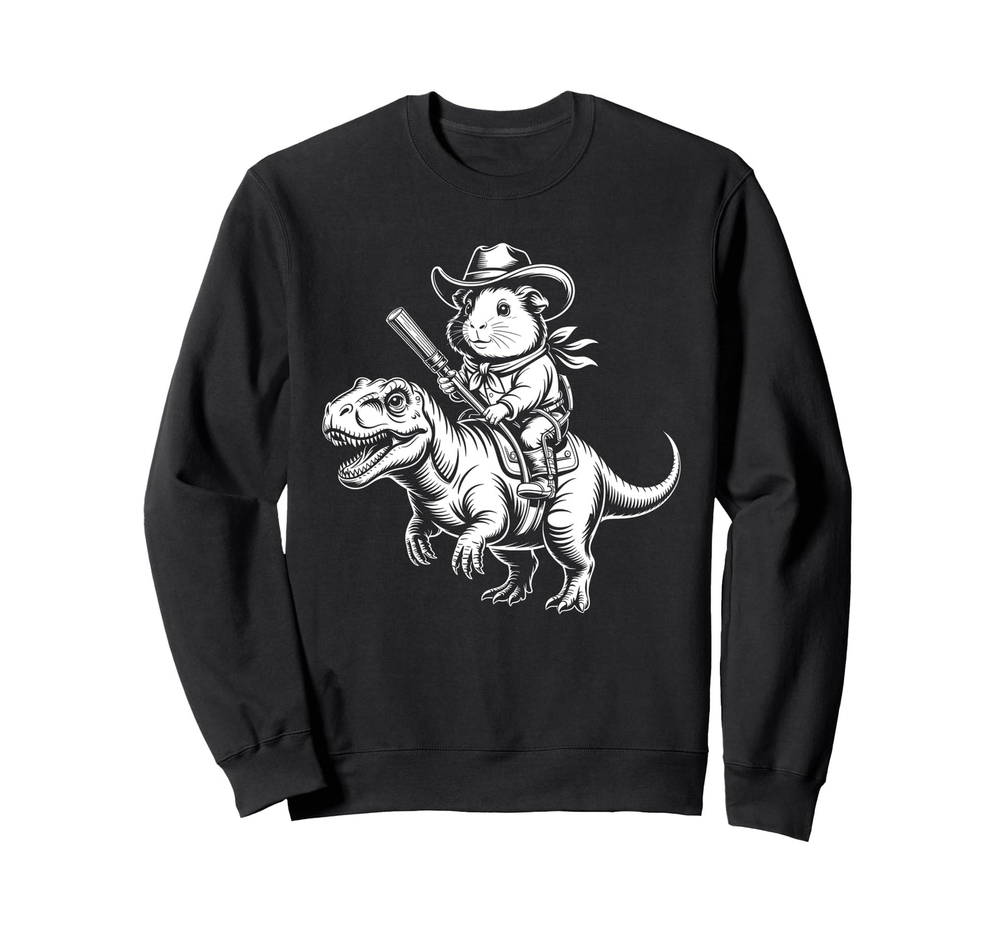 Guinea Pig Cowboy Dinosaur Sweatshirt - Streetwear Style for Adults - T-Shirt, Sweatshirt, Hoodie