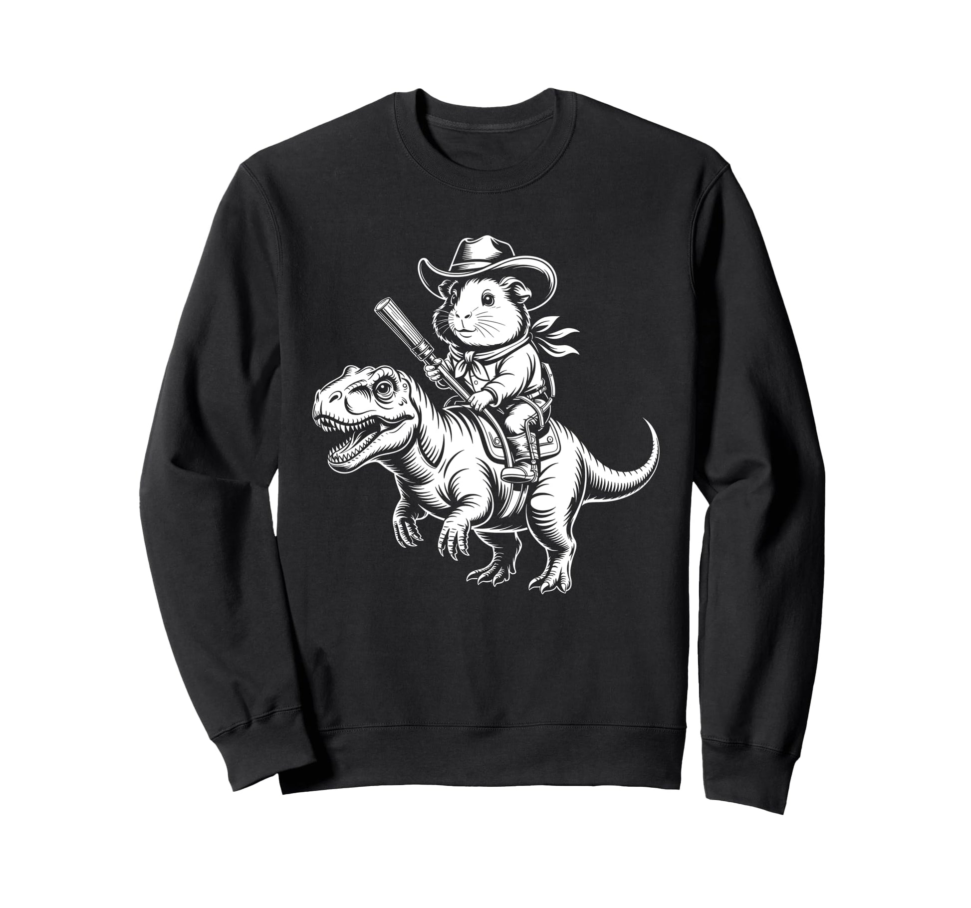 Guinea Pig Cowboy Dinosaur Sweatshirt - Streetwear Style for Adults - T-Shirt, Sweatshirt, Hoodie