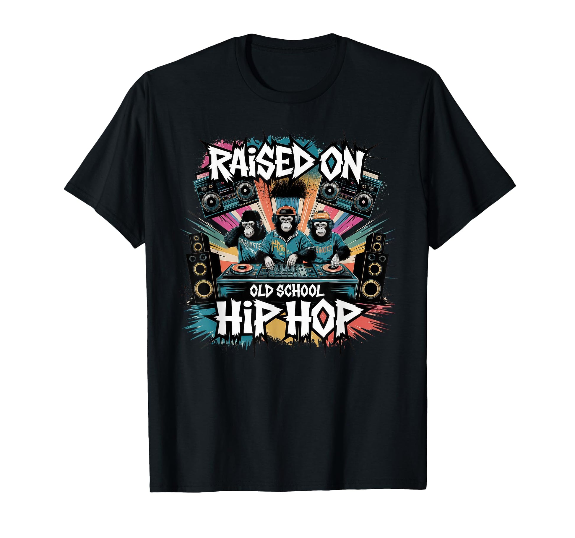 Raised Old School Graffiti Rap Hip T-Shirt - Casual Everyday Wear Unisex - T-Shirt, Sweatshirt, Hoodie