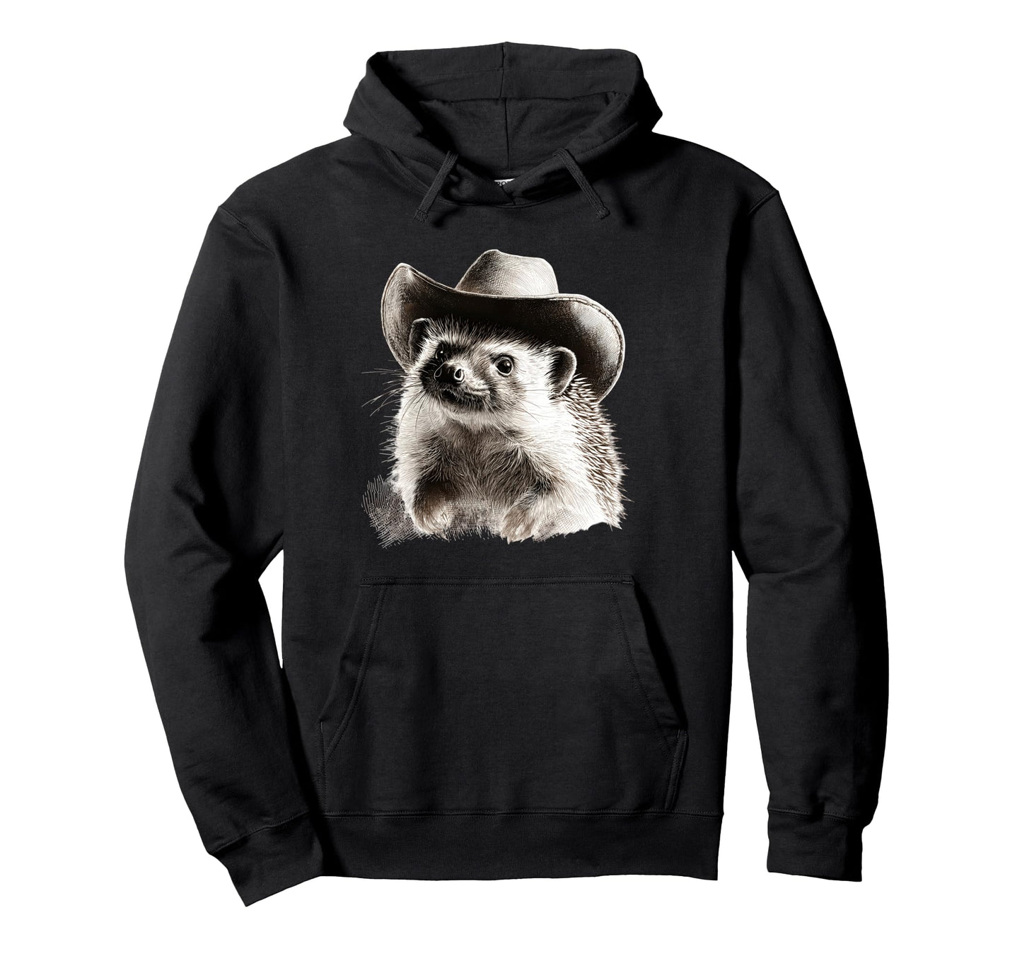 Country Cowboy Hedgehog Rodeo Hoodie - Fun Novelty Design for Adults - T-Shirt, Sweatshirt, Hoodie