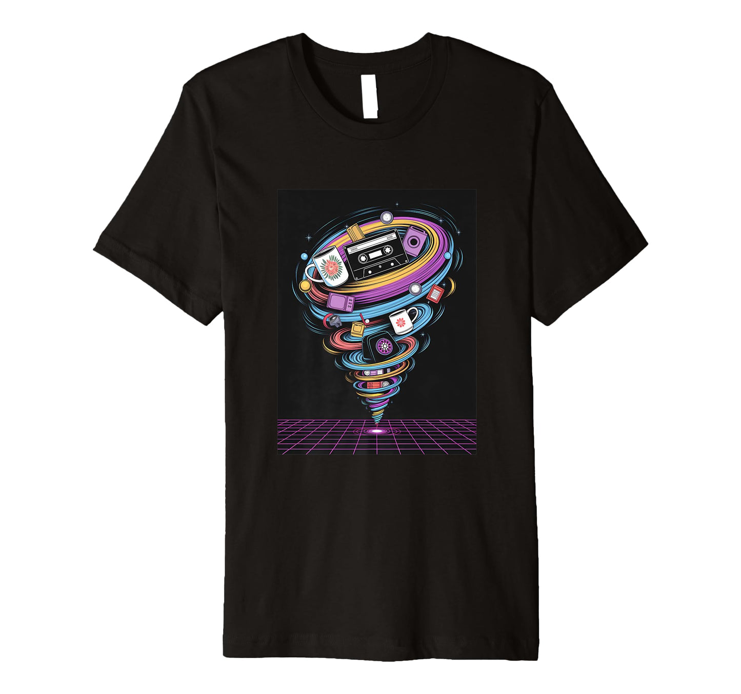 Tape Vortex Surreal 80S Vaporwave T-Shirt - Fun Novelty Design for Adults - T-Shirt, Sweatshirt, Hoodie