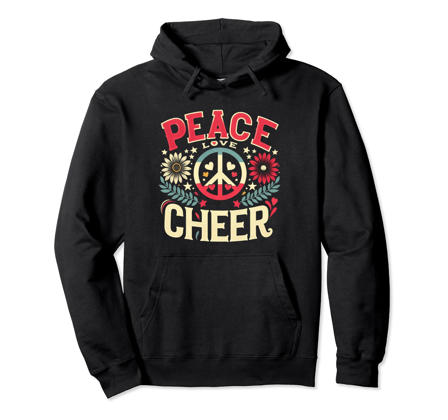 Peace Love Cheer Cheerleader Hoodie - Streetwear Style Unisex - T-Shirt, Sweatshirt, Hoodie
