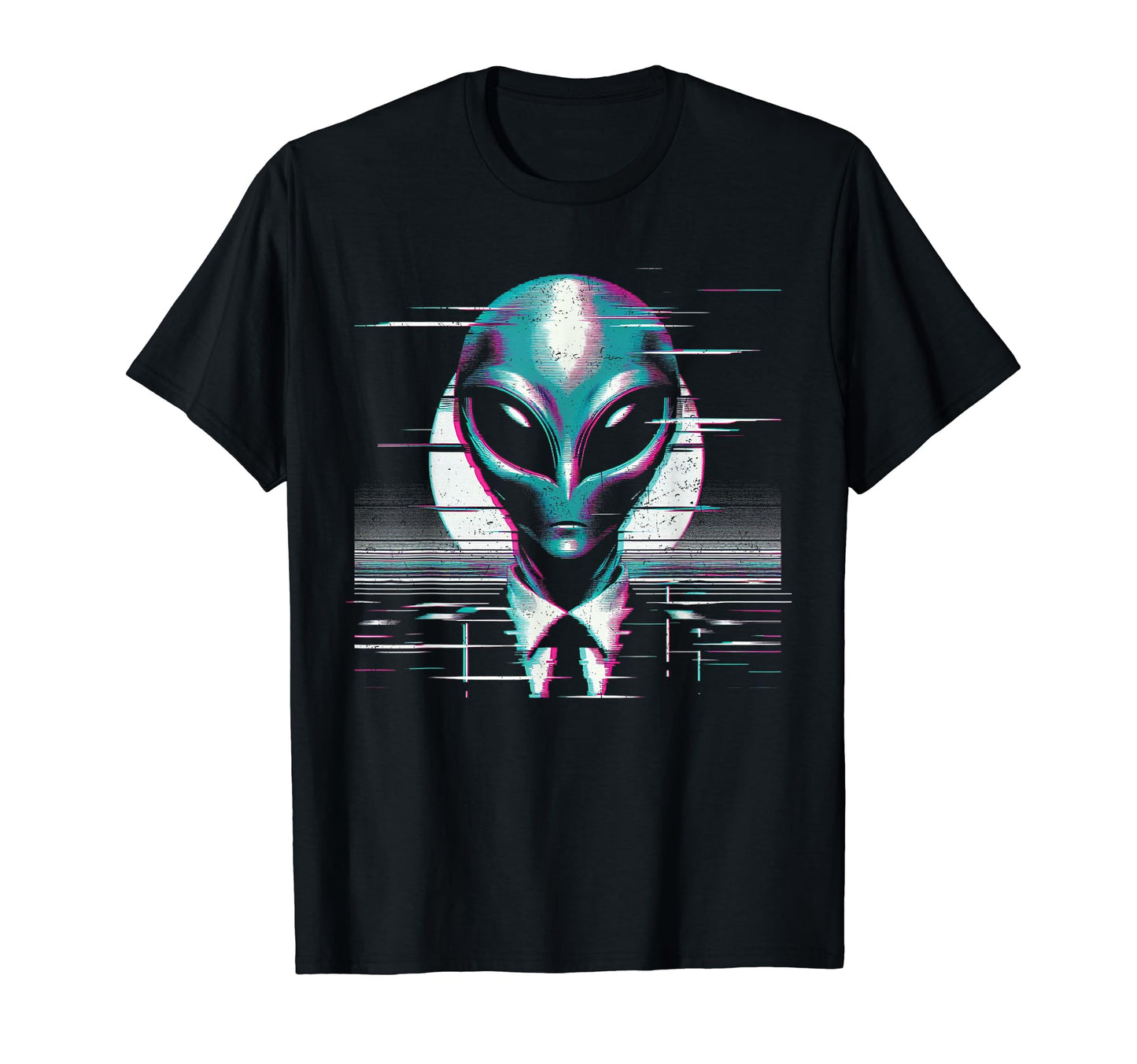 Alien Vaporwave Glitch Aesthetic T-Shirt - Minimalist Print for Adults - T-Shirt, Sweatshirt, Hoodie