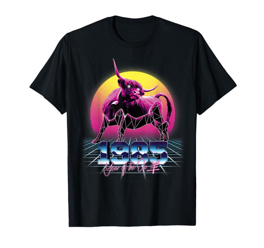 1985 Year Ox 80S Chinese Zodiac T-Shirt - Novelty Apparel Men Women - T-Shirt, Sweatshirt, Hoodie
