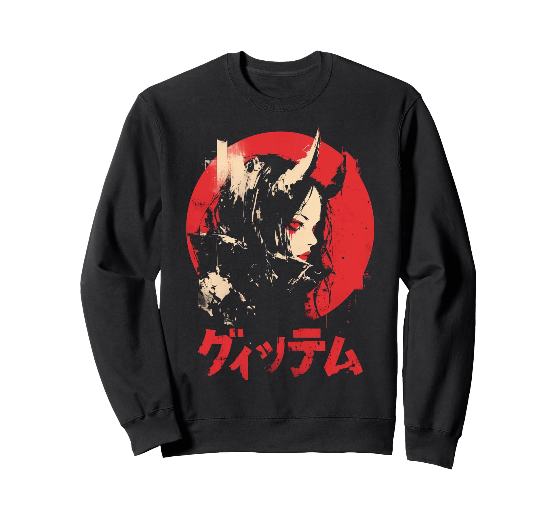 Goth Grunge Demon Anime Waifu Sweatshirt - Custom Art Print for Adults - T-Shirt, Sweatshirt, Hoodie
