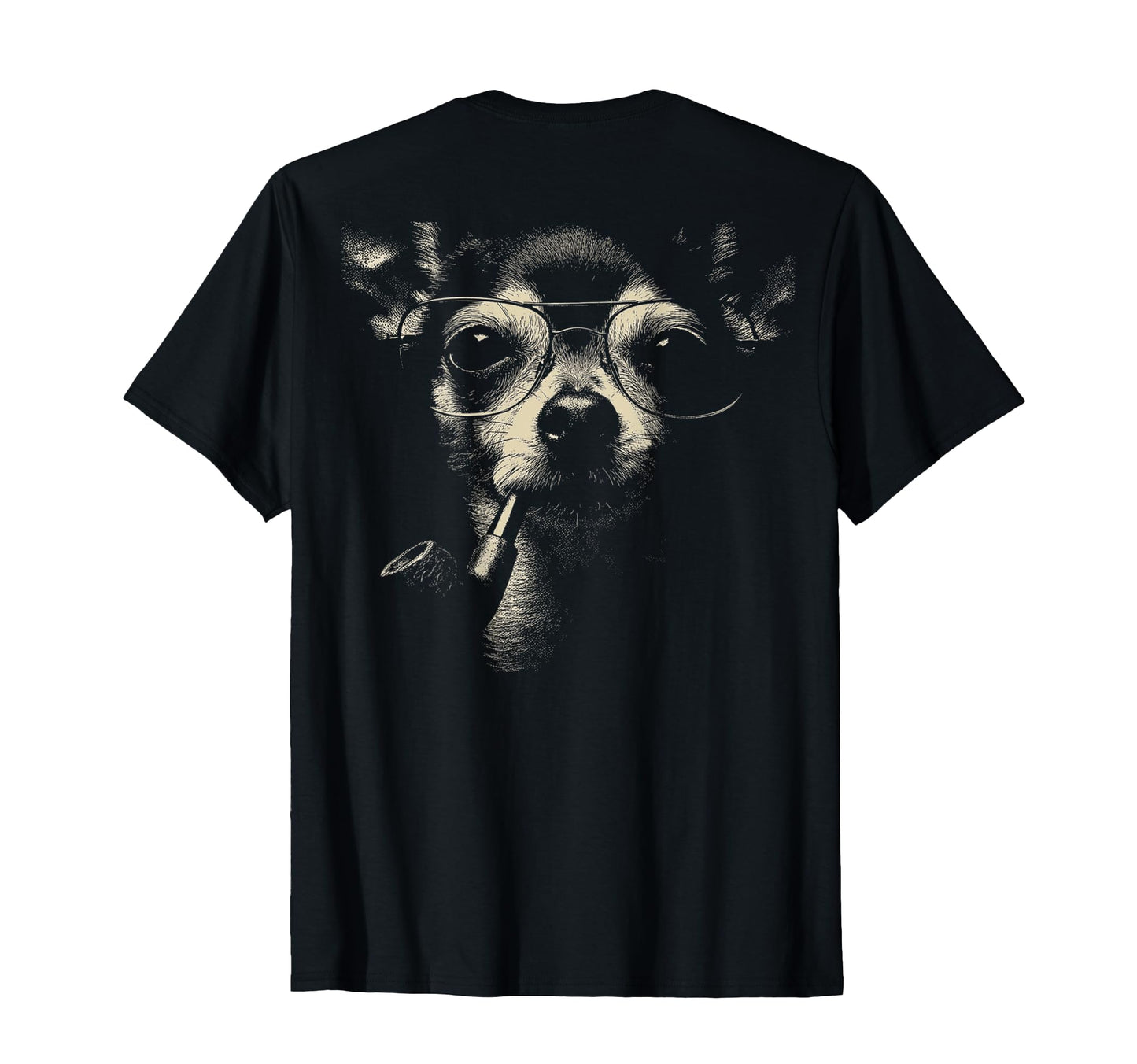 Chihuahua Glasses Smoking Pipe Grunge T-Shirt - Streetwear Style Men Women - T-Shirt, Sweatshirt, Hoodie