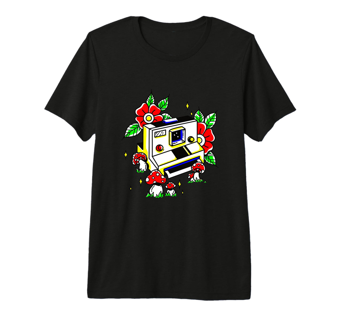Camera Amanita Muscaria Mushrooms T-Shirt - Novelty Apparel Men Women - T-Shirt, Sweatshirt, Hoodie
