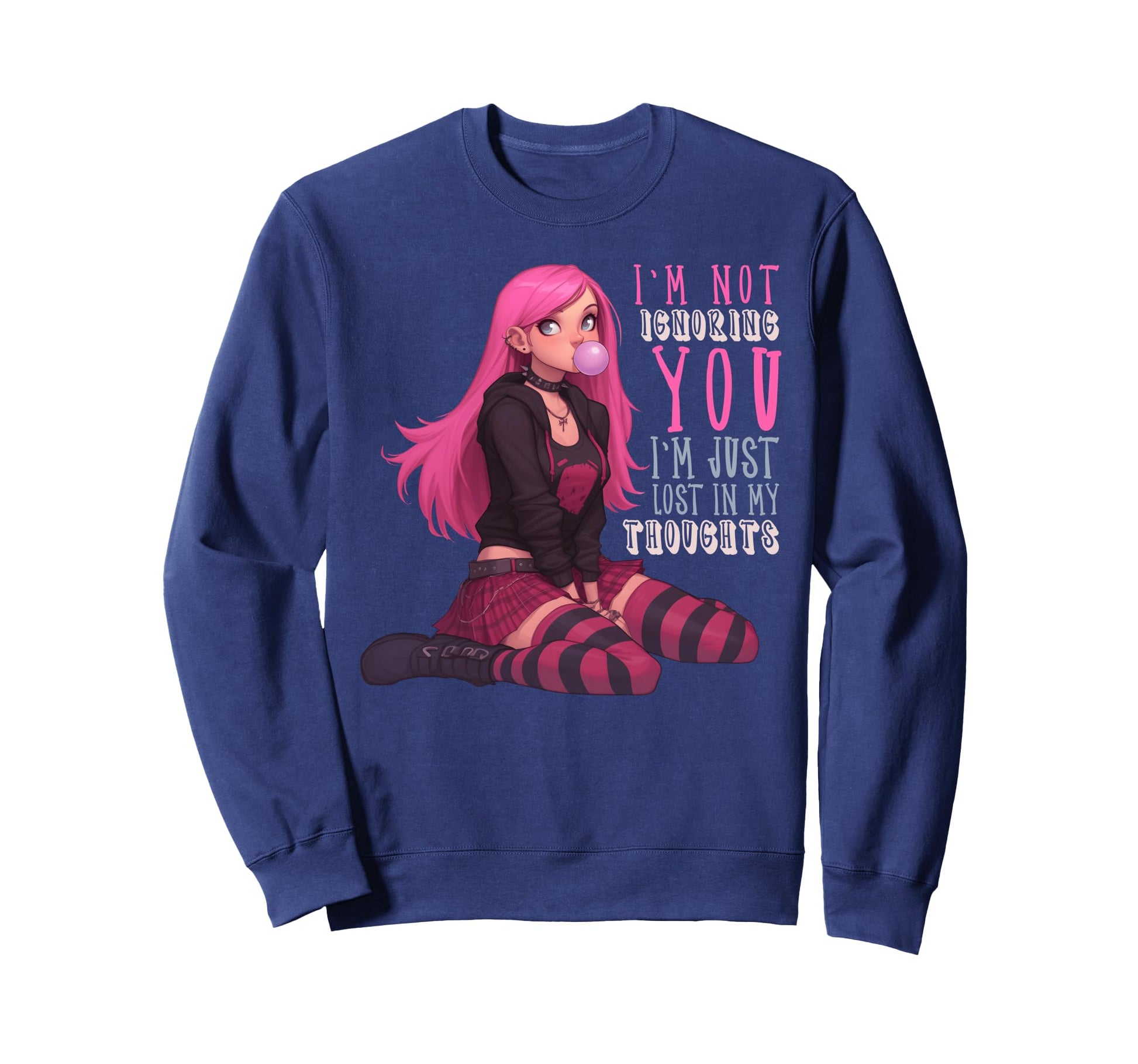 Lost My Thoughts Aesthetic Anime Sweatshirt - Casual Everyday Wear Unisex - T-Shirt, Sweatshirt, Hoodie