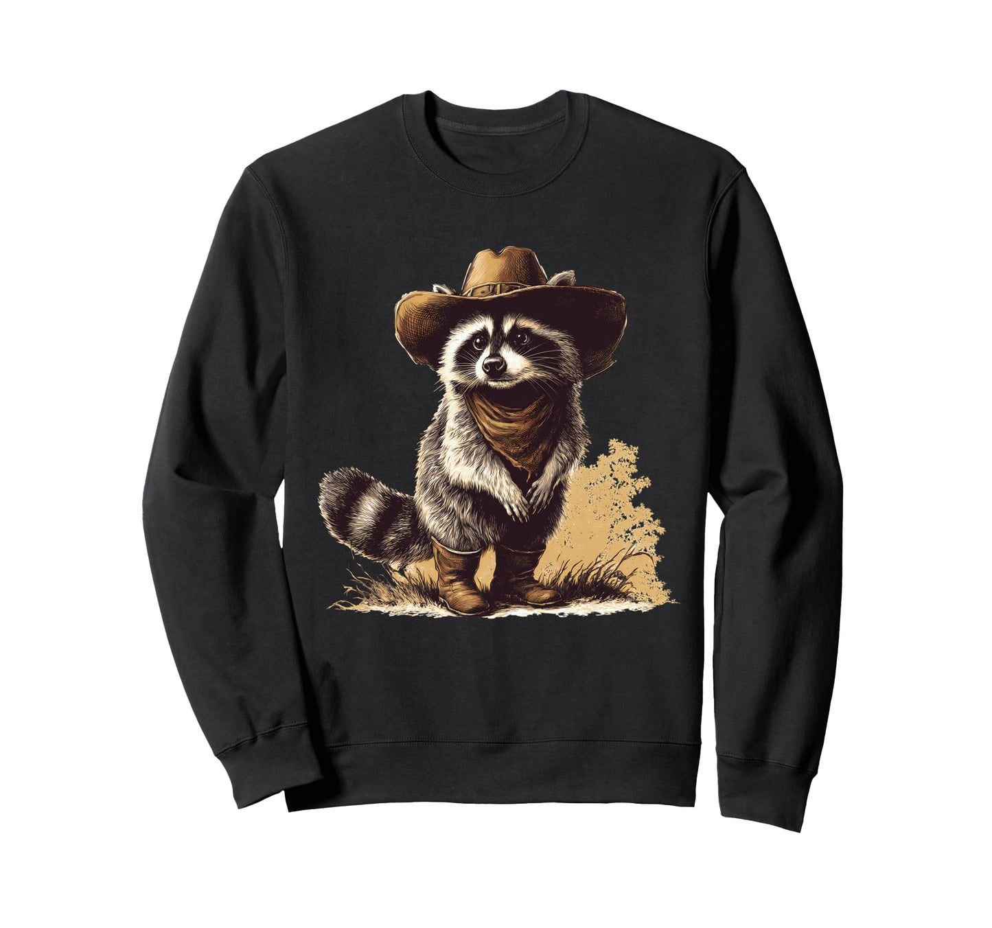 Raccoon Cowboy Rodeo Cowgirl Western Sweatshirt - Graphic Print Men Women - T-Shirt, Sweatshirt, Hoodie