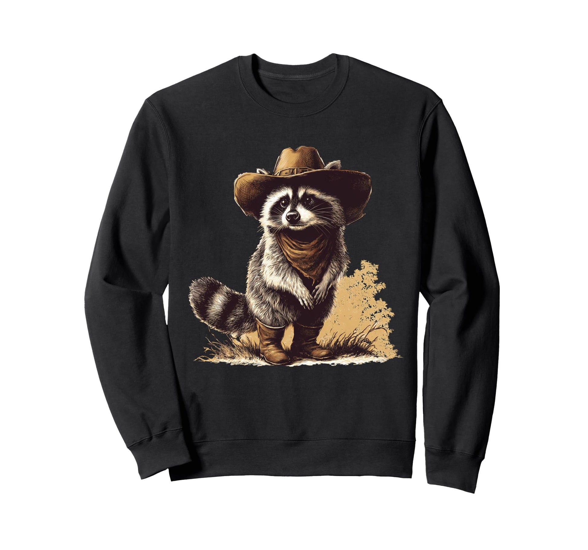 Raccoon Cowboy Rodeo Cowgirl Western Sweatshirt - Graphic Print Men Women - T-Shirt, Sweatshirt, Hoodie