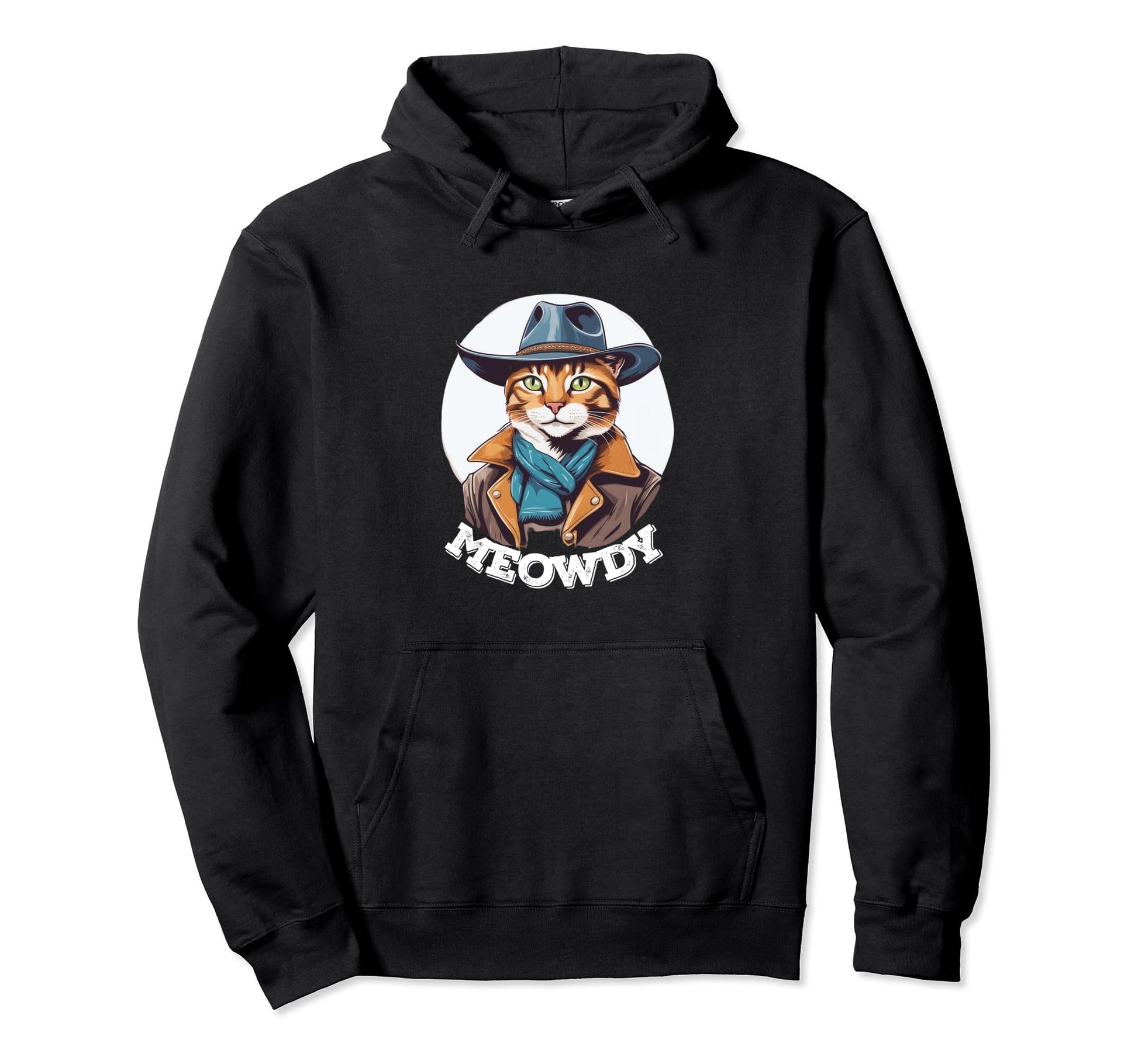 Meowdy Funny Cat Cowboy Hat Country Hoodie - Streetwear Style Men Women - T-Shirt, Sweatshirt, Hoodie