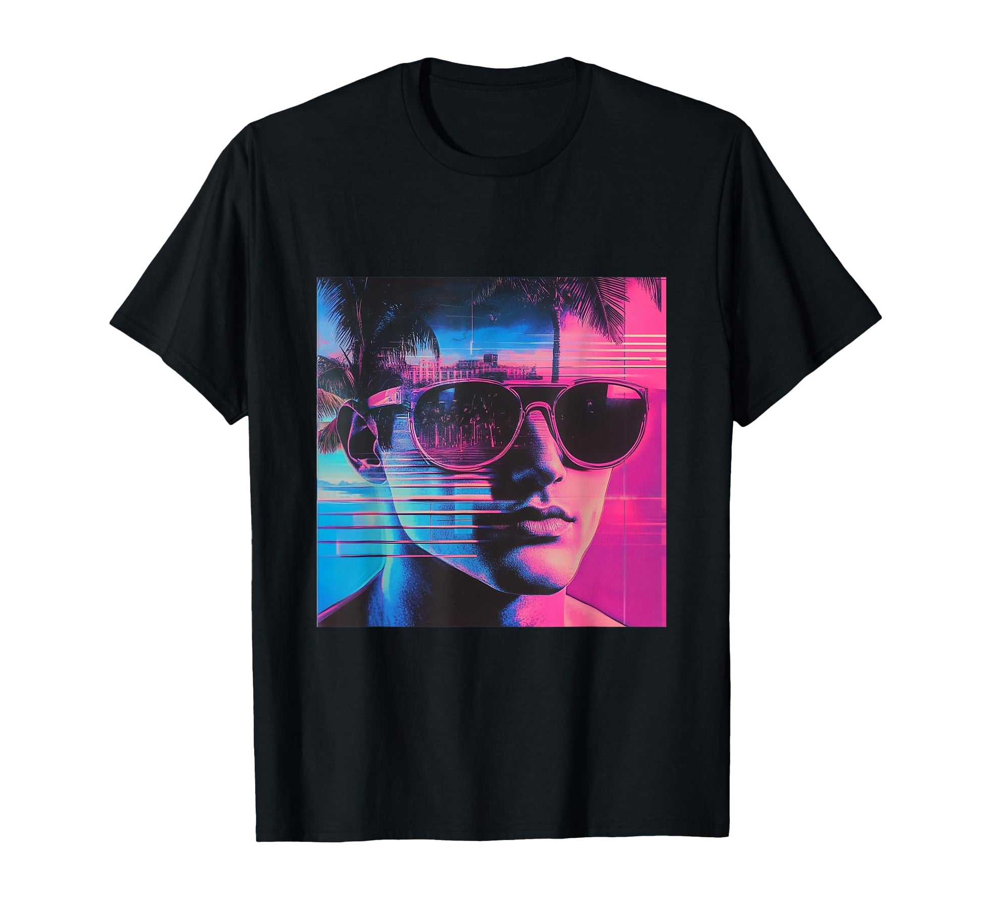 80S Aesthetic Vaporwave Sunglasses T-Shirt - Fun Novelty Design for Adults - T-Shirt, Sweatshirt, Hoodie
