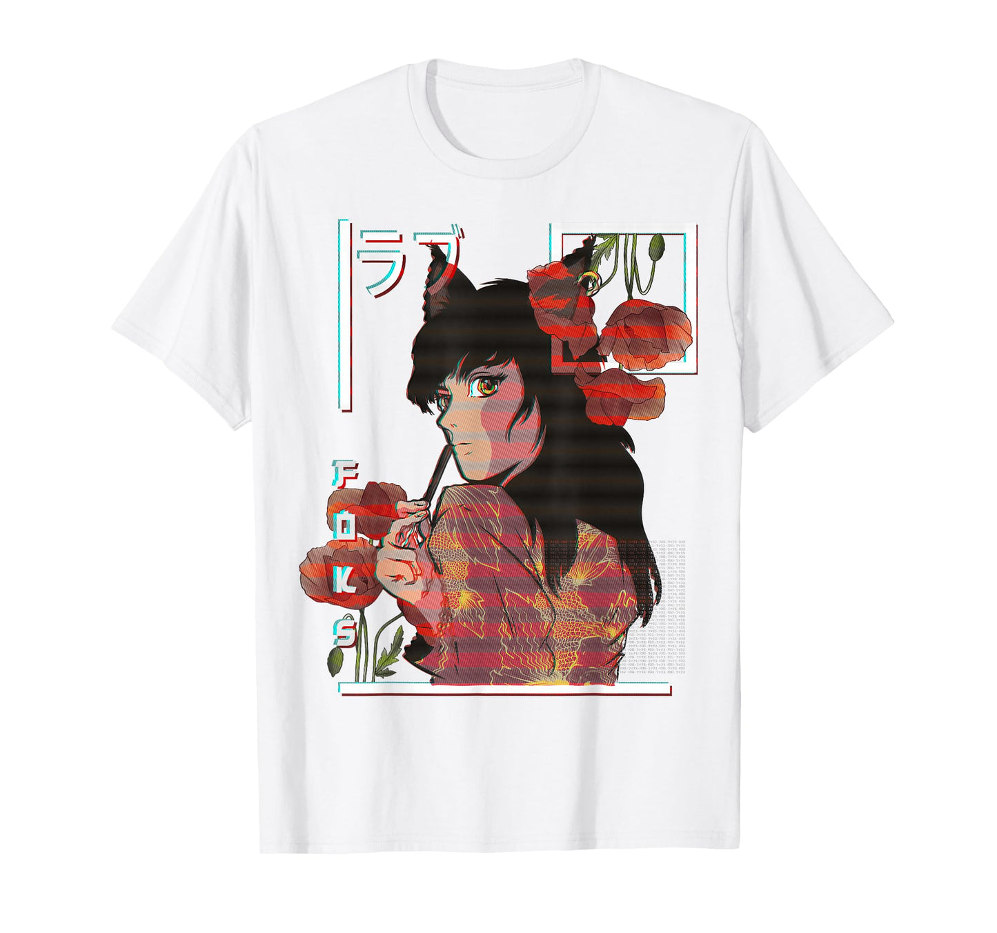 Anime Rgb Glitch Japanese Aesthetic T-Shirt - Custom Art Print Unisex - T-Shirt, Sweatshirt, Hoodie