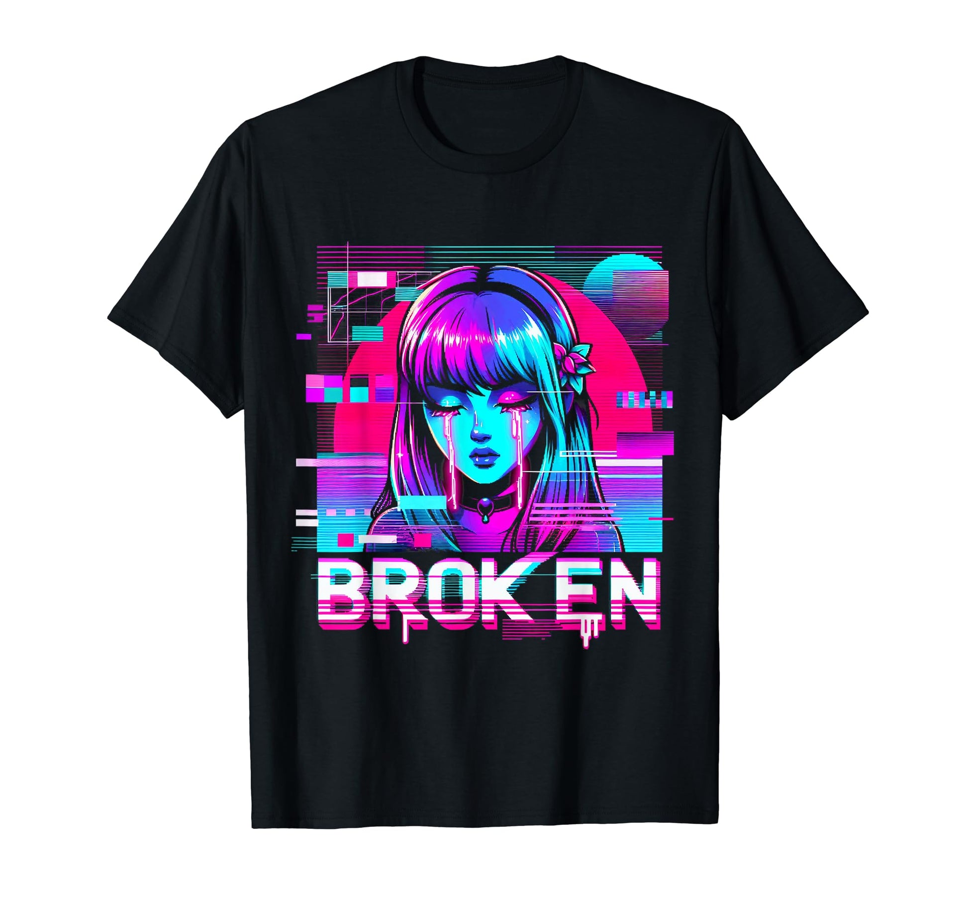 Sad Anime Japanese Vaporwave Aesthetic T-Shirt - Aesthetic Graphic Unisex - T-Shirt, Sweatshirt, Hoodie