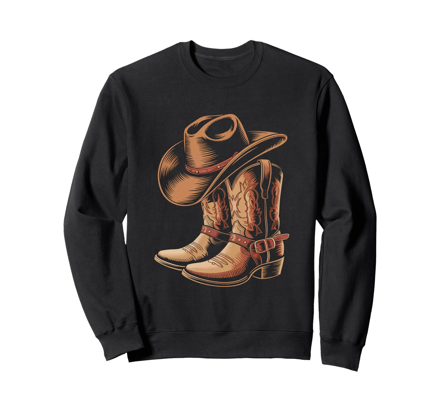 Cowboy Boots Western Country Cowgirl Sweatshirt - Graphic Print Men Women - T-Shirt, Sweatshirt, Hoodie