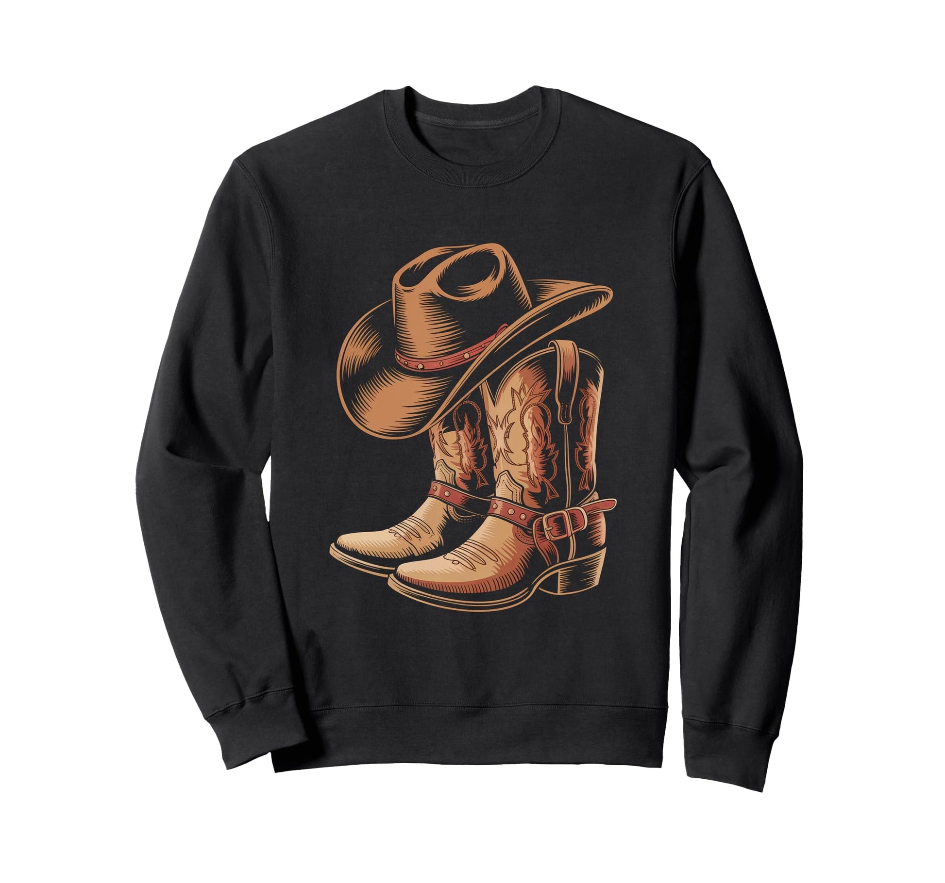 Cowboy Boots Western Country Cowgirl Sweatshirt - Graphic Print Men Women - T-Shirt, Sweatshirt, Hoodie