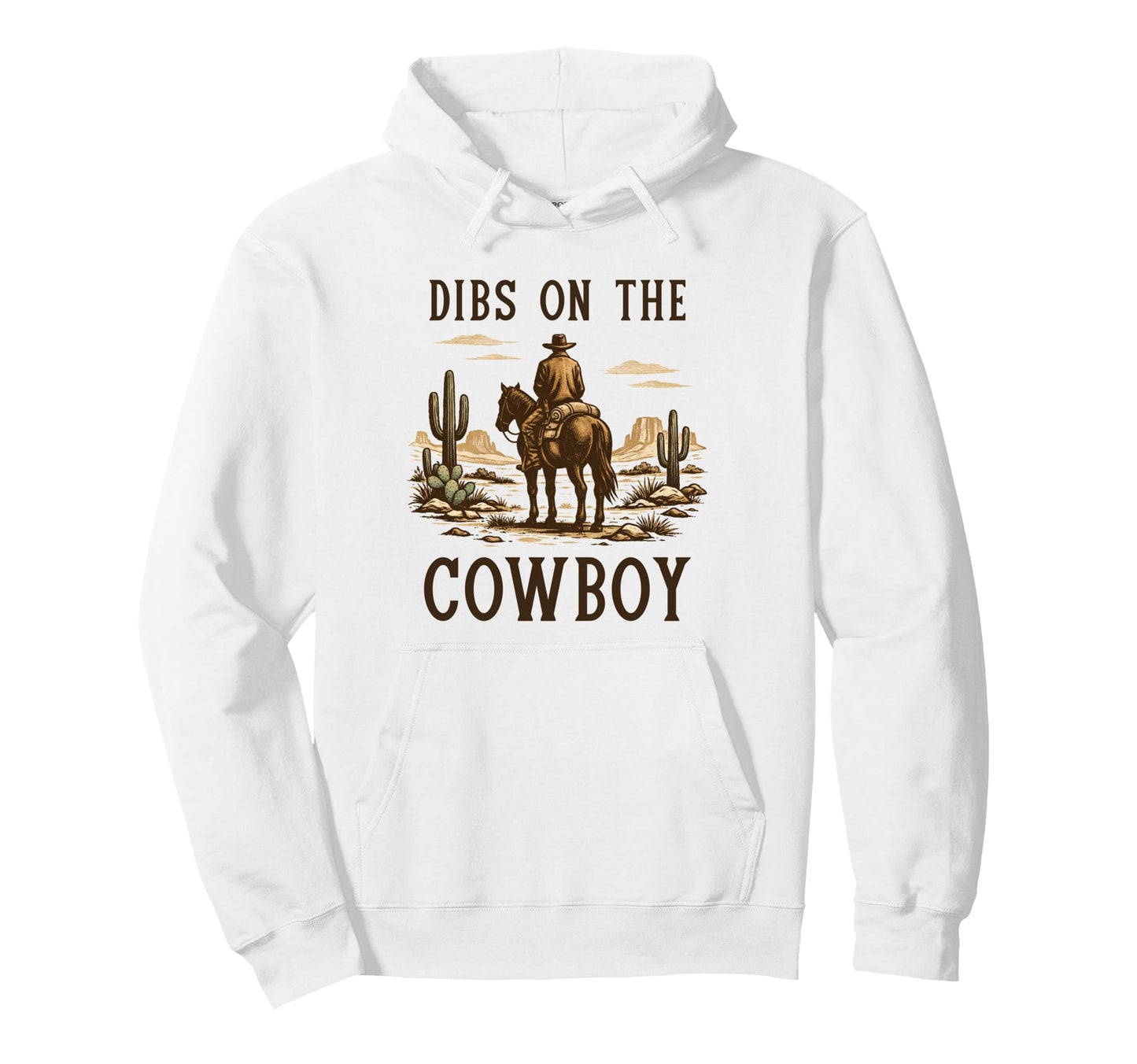 Dibs Cowboy Horseback Western Rodeo Country Hoodie - Unique Graphic Unisex - T-Shirt, Sweatshirt, Hoodie