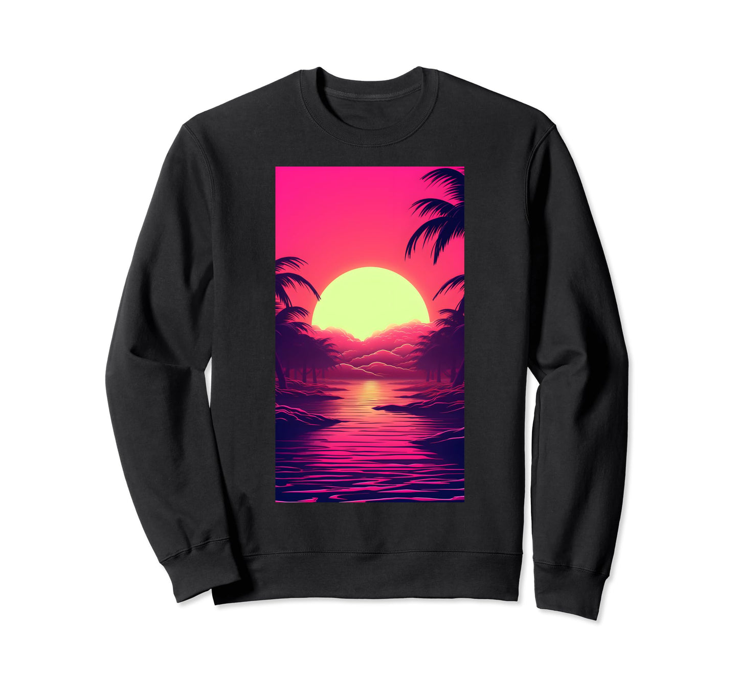 80S Vaporwave Aesthetic Landscape Sweatshirt - Minimalist Print Unisex - T-Shirt, Sweatshirt, Hoodie