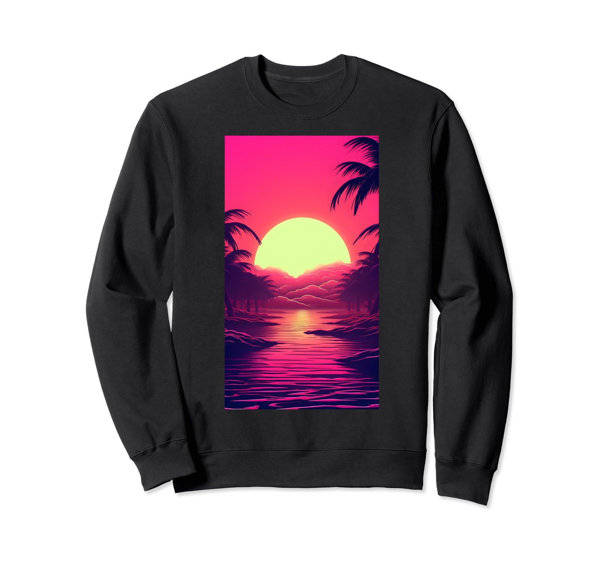 80S Vaporwave Aesthetic Landscape Sweatshirt - Minimalist Print Unisex - T-Shirt, Sweatshirt, Hoodie