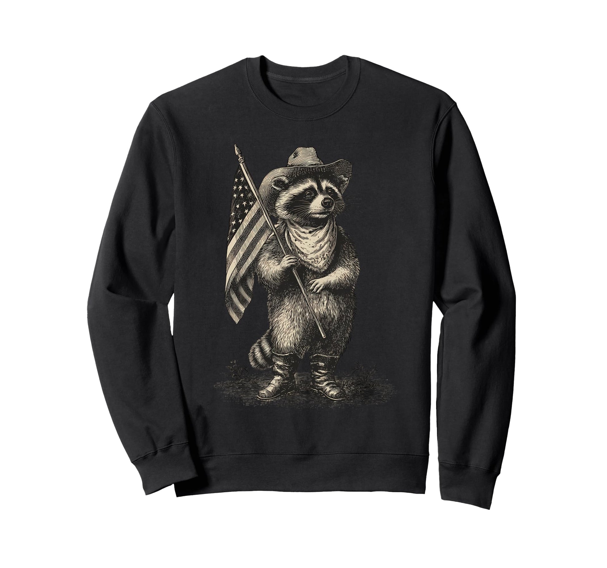 Raccoon Cowboy Rodeo Cowgirl Western Sweatshirt - Custom Art Print Unisex - T-Shirt, Sweatshirt, Hoodie
