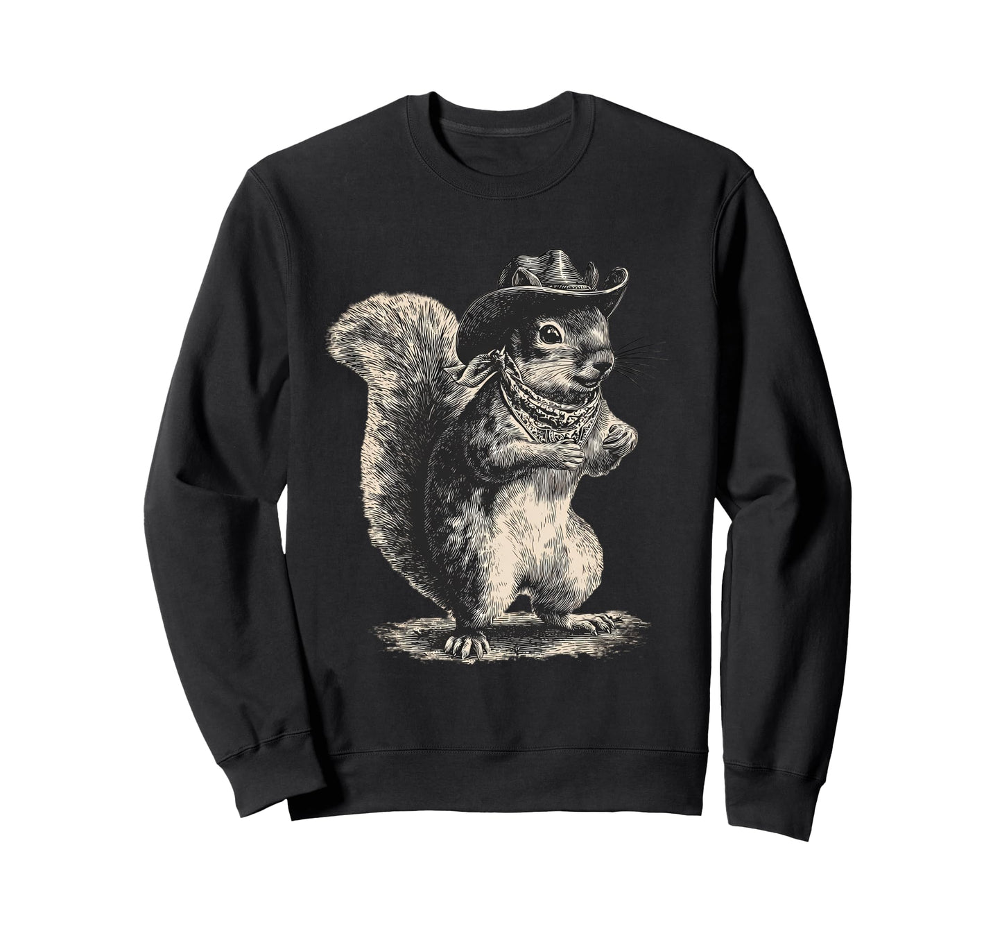 Squirrel Cowboy Rodeo Cowgirl Western Sweatshirt - Graphic Print Unisex - T-Shirt, Sweatshirt, Hoodie