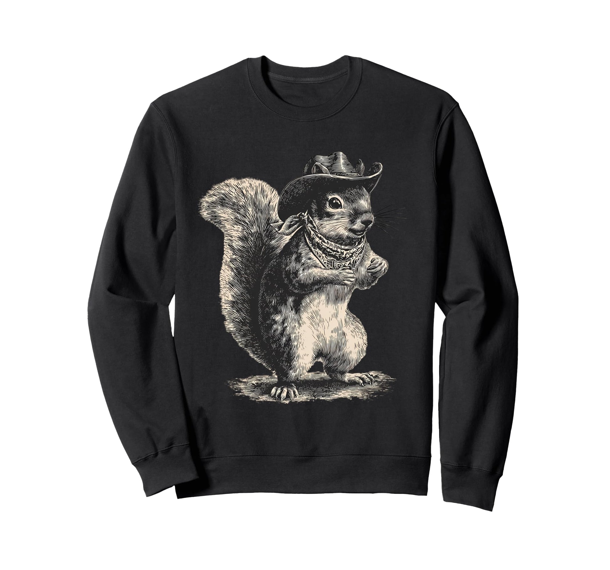 Squirrel Cowboy Rodeo Cowgirl Western Sweatshirt - Graphic Print Unisex - T-Shirt, Sweatshirt, Hoodie