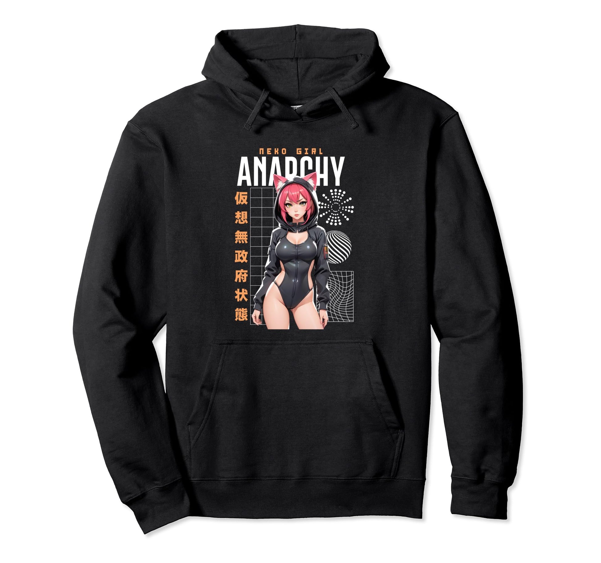 Japanese Anime Neko Urban Cyber Vaporwave Hoodie - Streetwear Style Unisex - T-Shirt, Sweatshirt, Hoodie