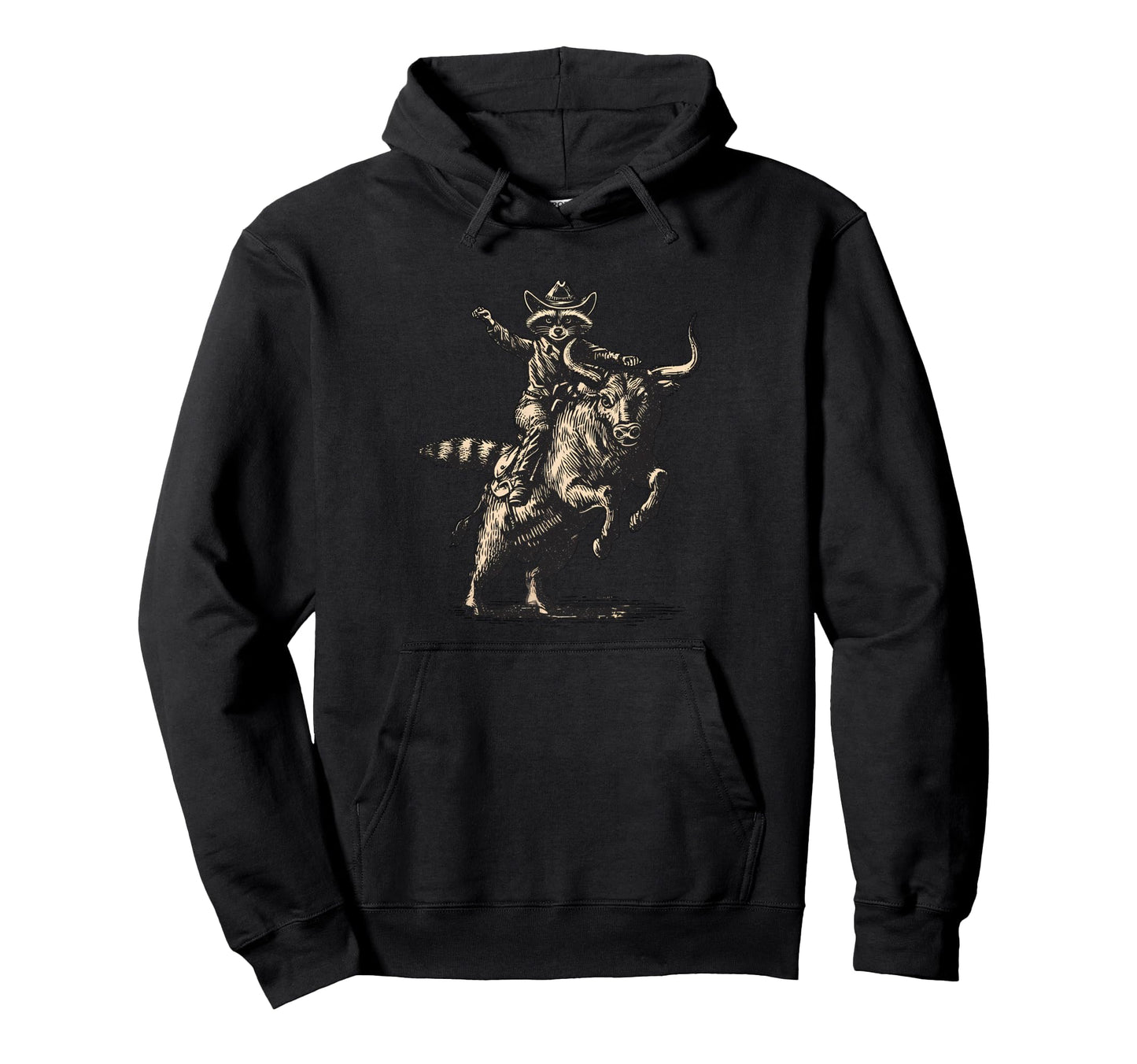 Raccoon Cowboy Trash Panda Cowgirl Hoodie - Unique Graphic for Adults - T-Shirt, Sweatshirt, Hoodie