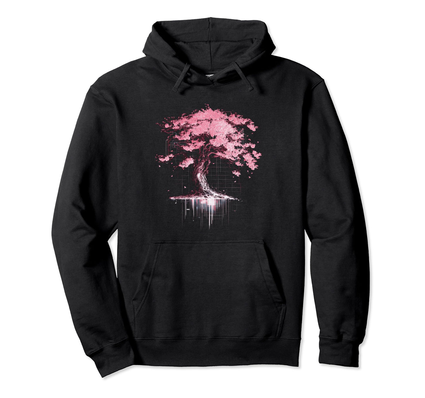 Japanese Cherry Blossom Vaporwave Hoodie - Fun Novelty Design Men Women - T-Shirt, Sweatshirt, Hoodie