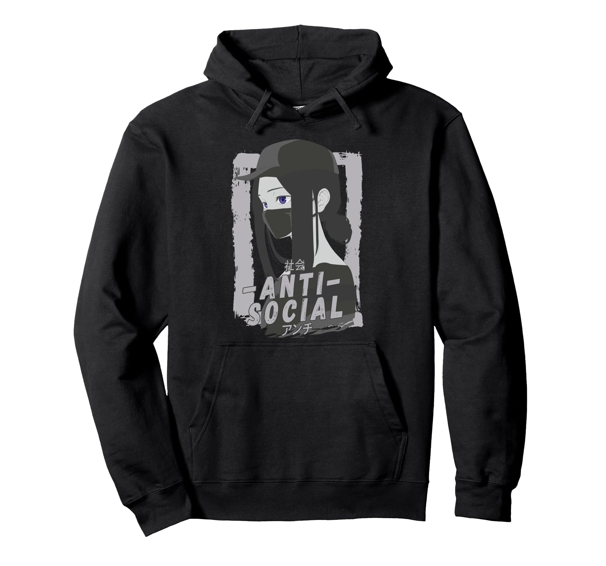Anti Social Japanese Aesthetic Vaporwave Hoodie - Aesthetic Graphic Unisex - T-Shirt, Sweatshirt, Hoodie